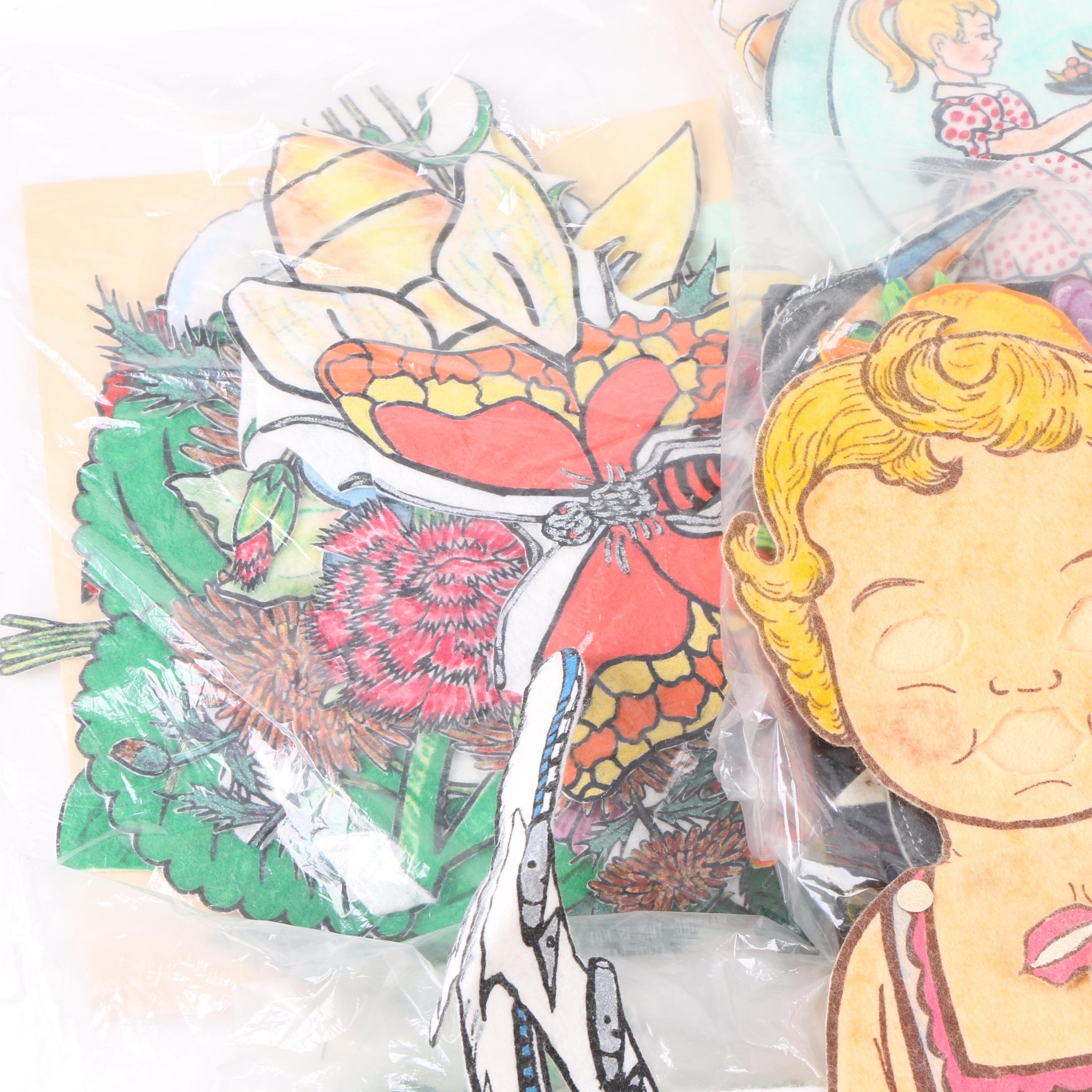 Vintage Felt Doll and Accessories