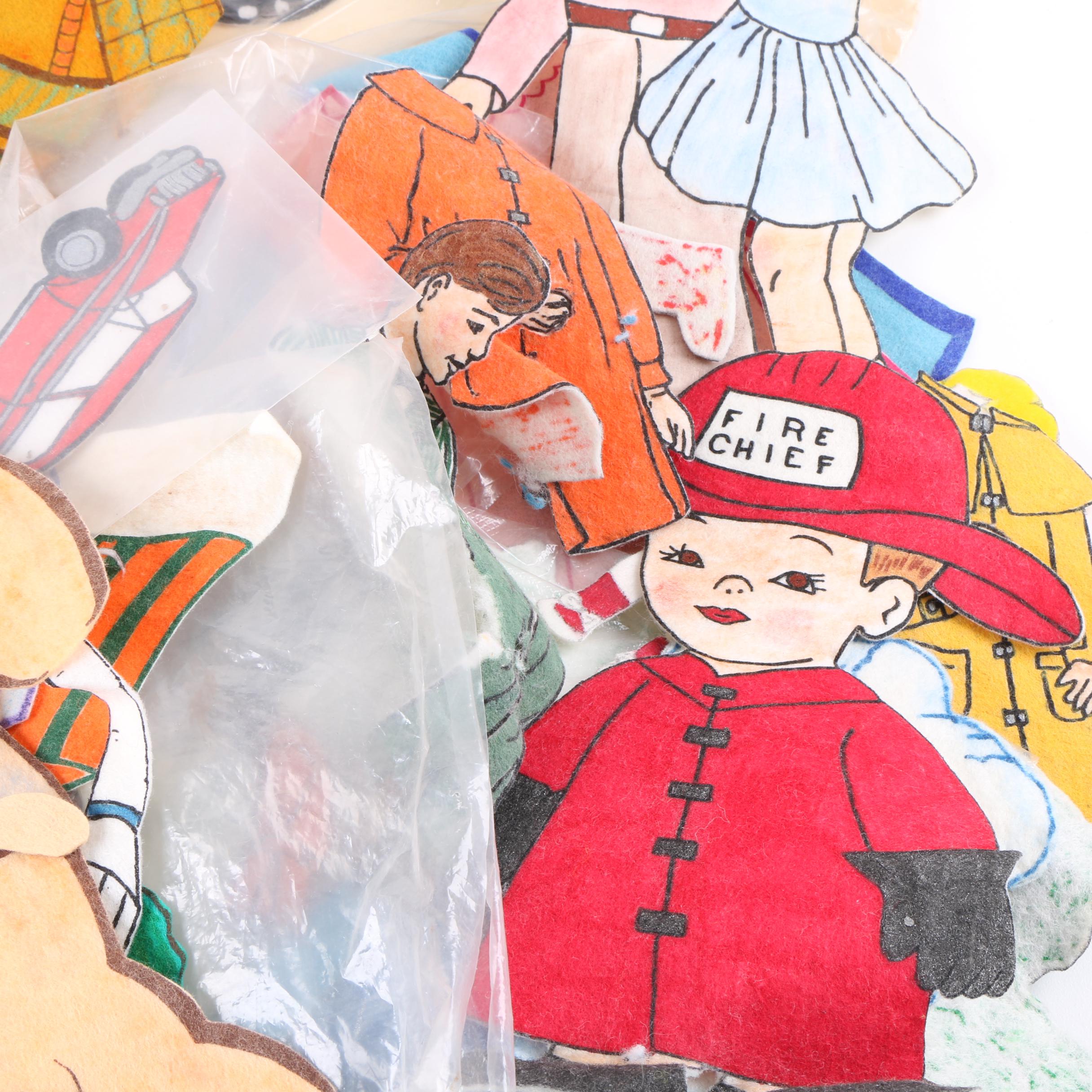 Vintage Felt Doll and Accessories