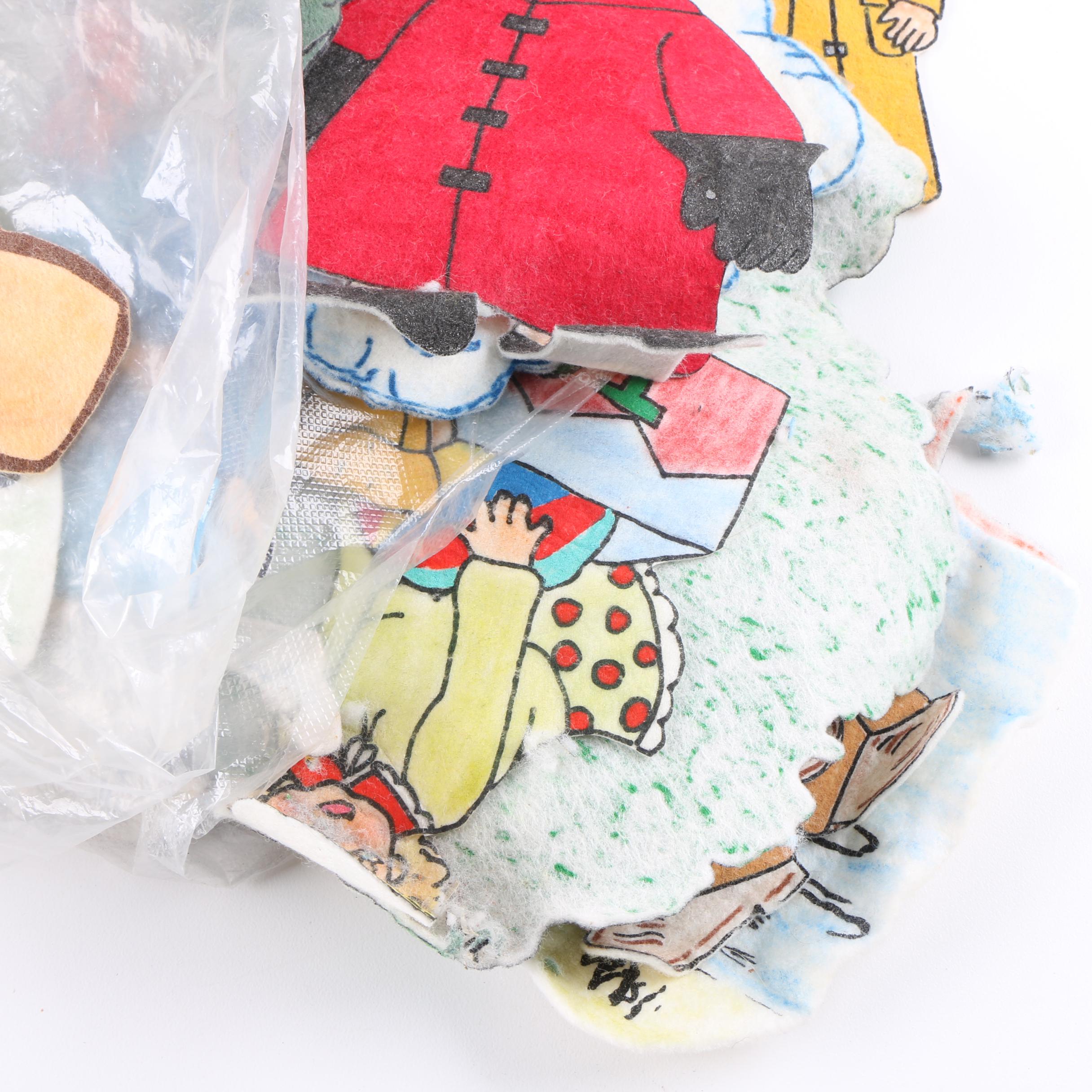 Vintage Felt Doll and Accessories