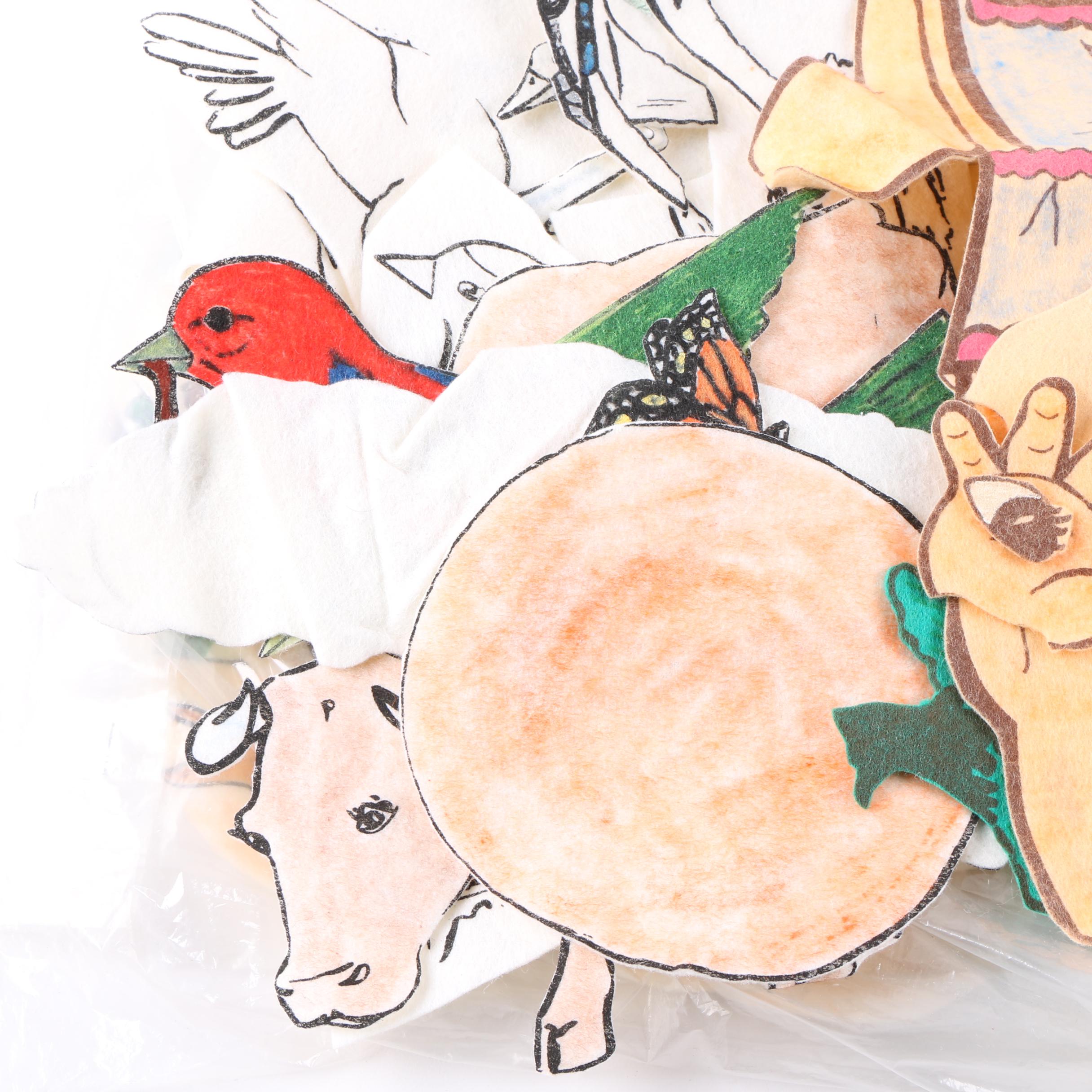 Vintage Felt Doll and Accessories