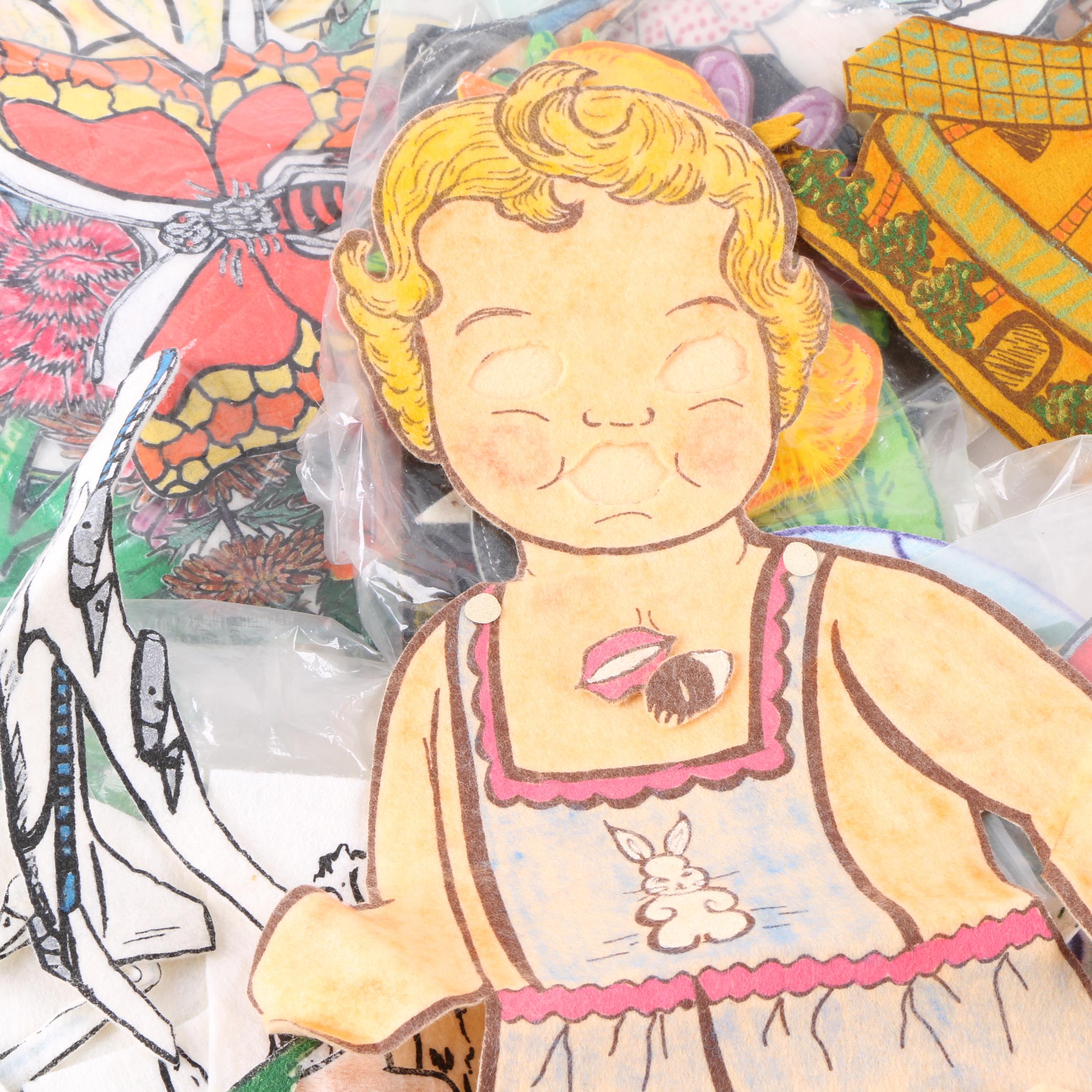 Vintage Felt Doll and Accessories