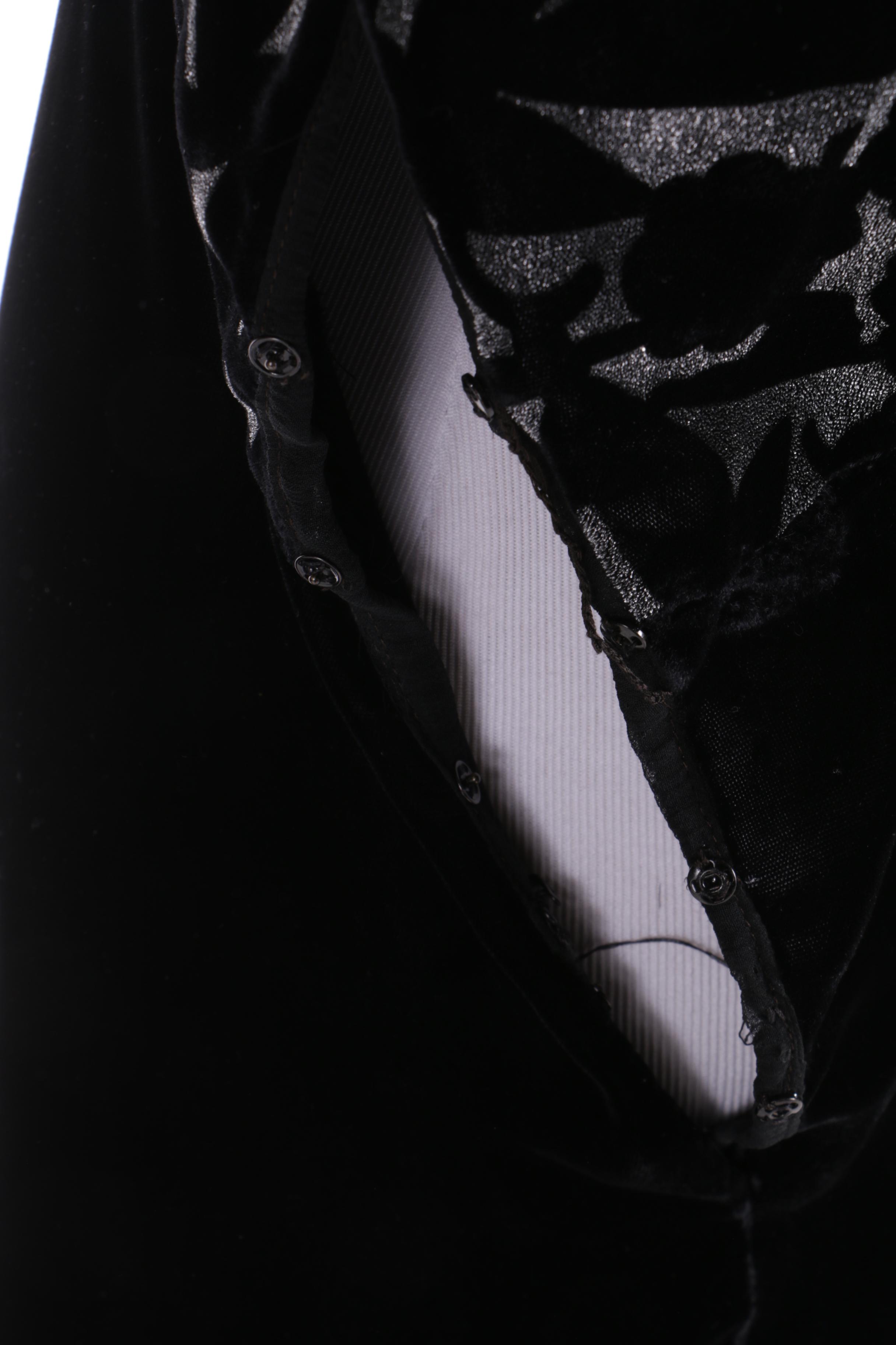 Circa Late 1930s-Early 1940s Vintage Black Velvet Evening Gowns and Jacket