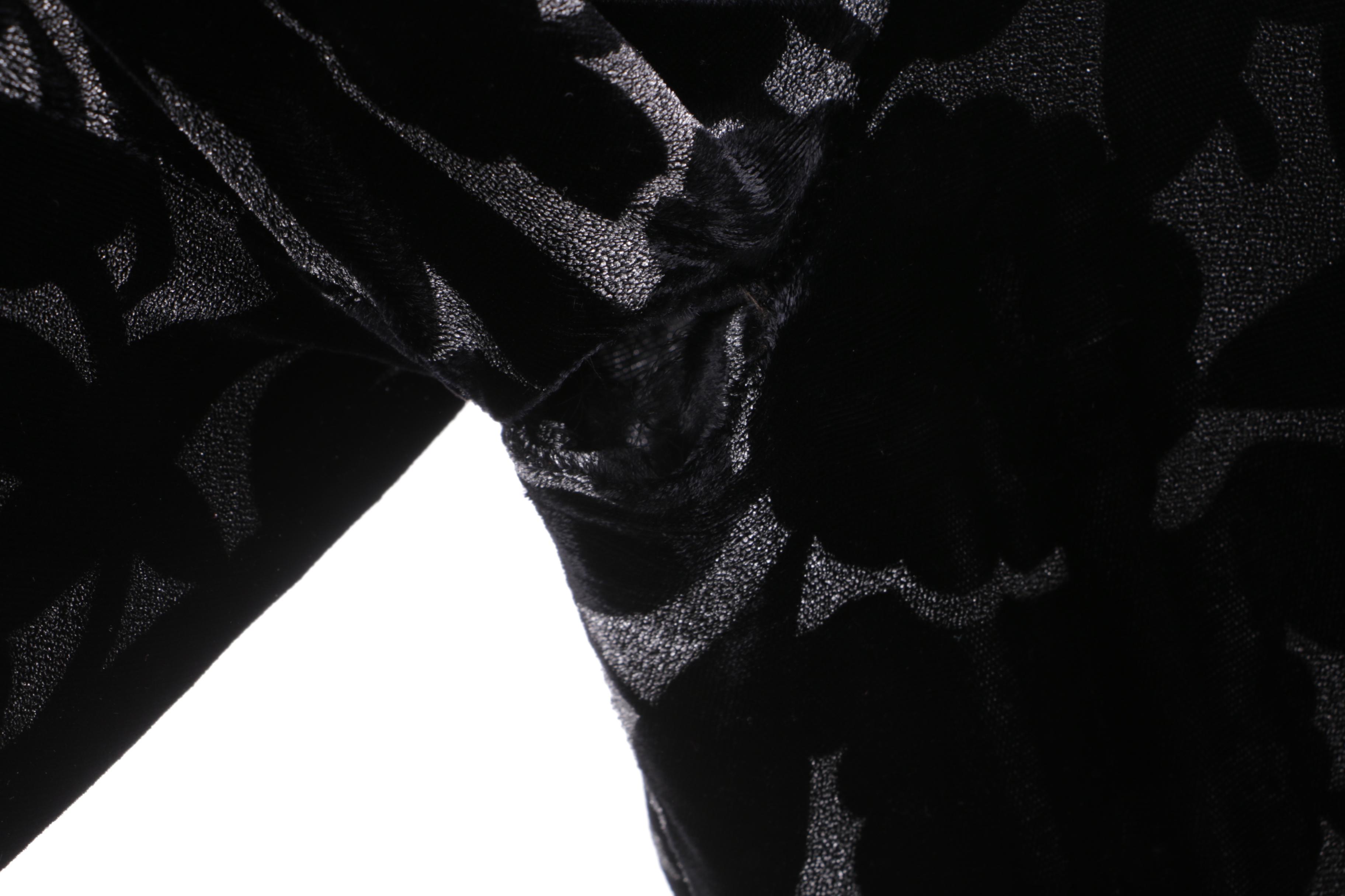 Circa Late 1930s-Early 1940s Vintage Black Velvet Evening Gowns and Jacket