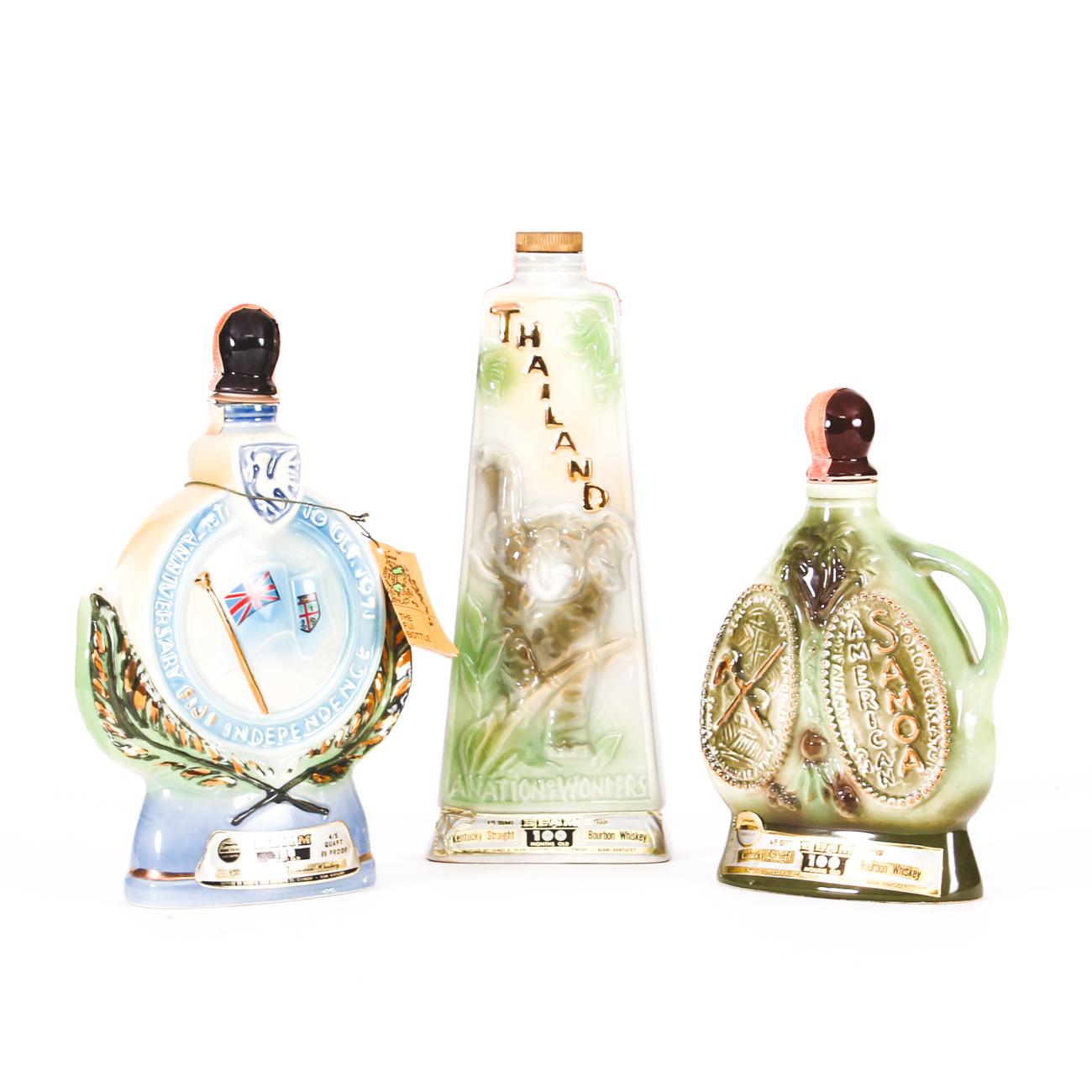 Vintage James Beam Ceramic World Country Decanters