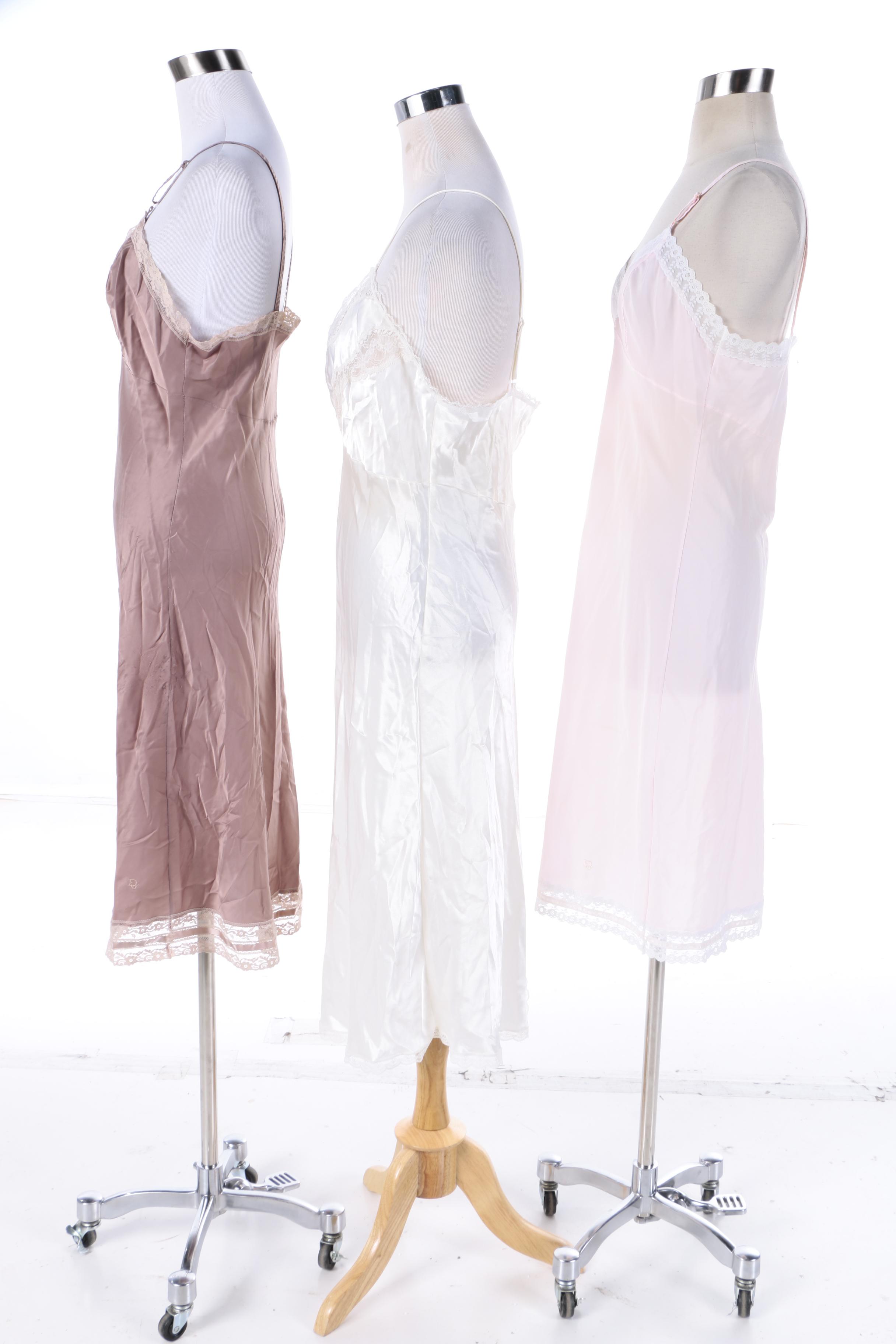 Christian Dior Satin Slip Dress Nightgowns