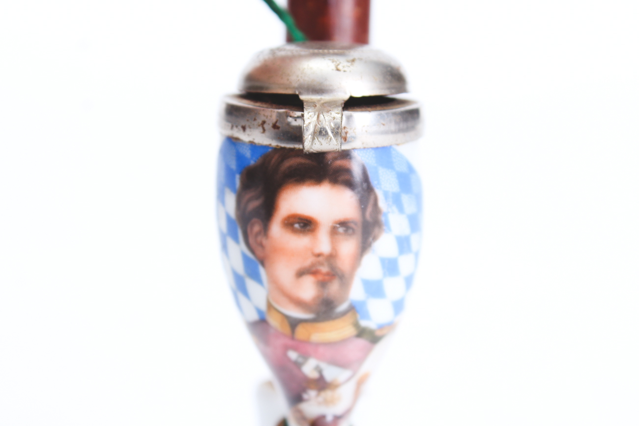 Vintage German Porcelain King Ludwig II of Bavaria Tobacco Pipe