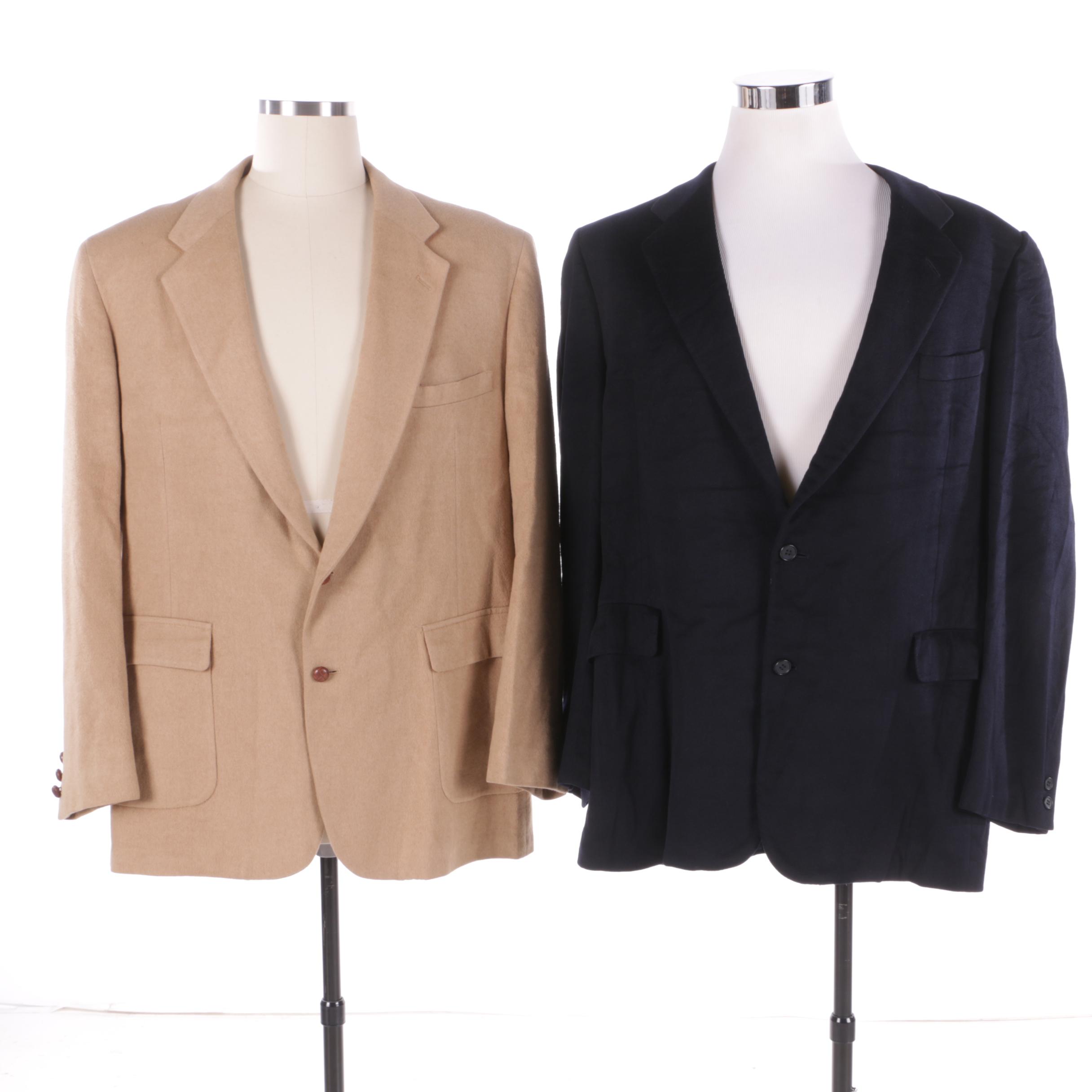 Men's Charles Klein Camel Hair and Chester Barrie Cashmere Wool Jackets