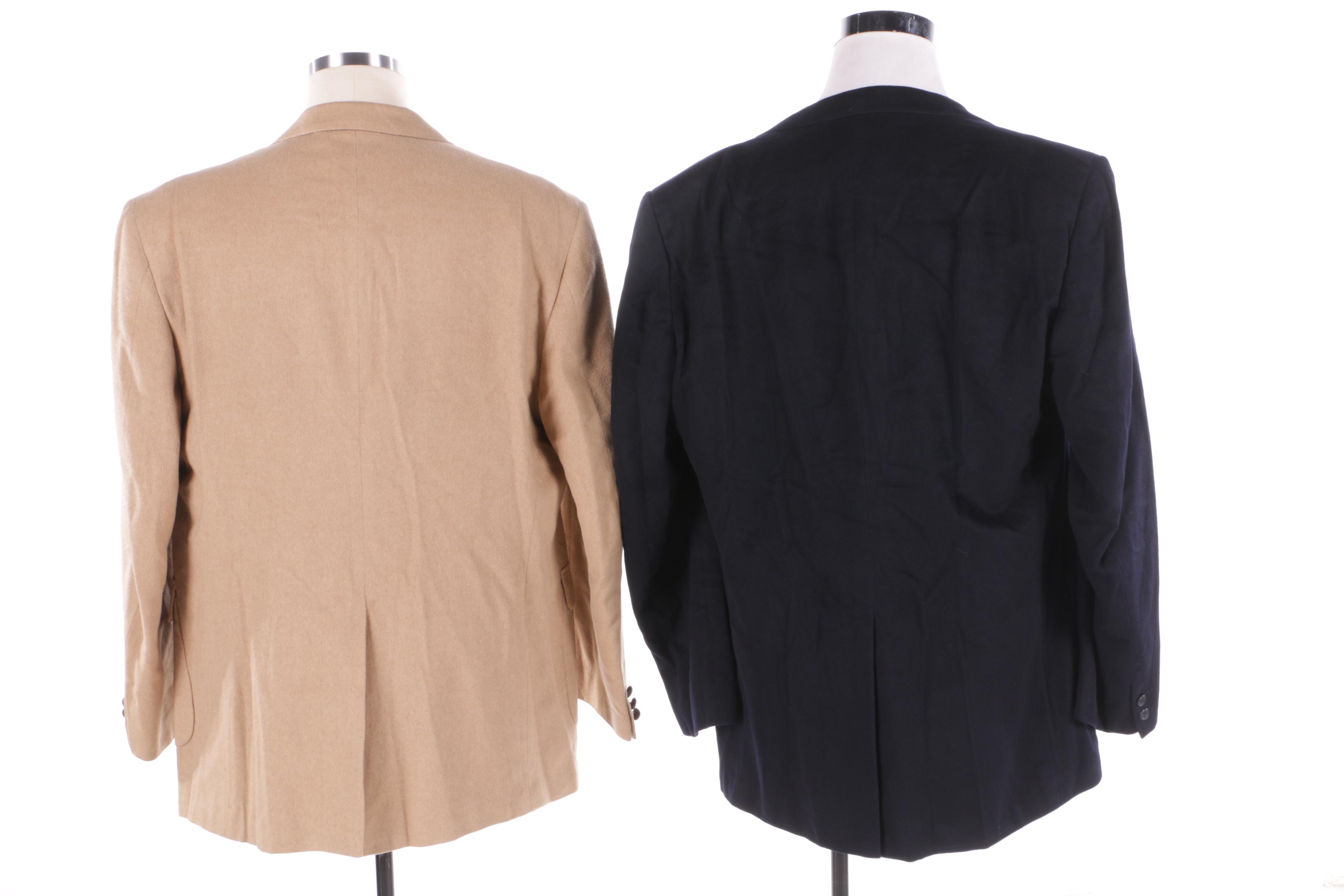 Men's Charles Klein Camel Hair and Chester Barrie Cashmere Wool Jackets