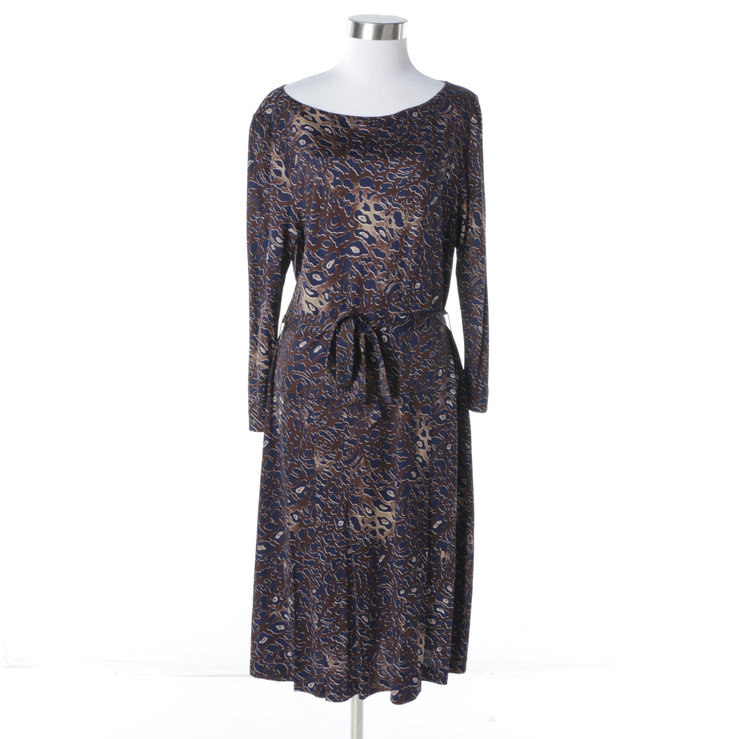 Tory Burch Casual Print Dress with Tie Sash