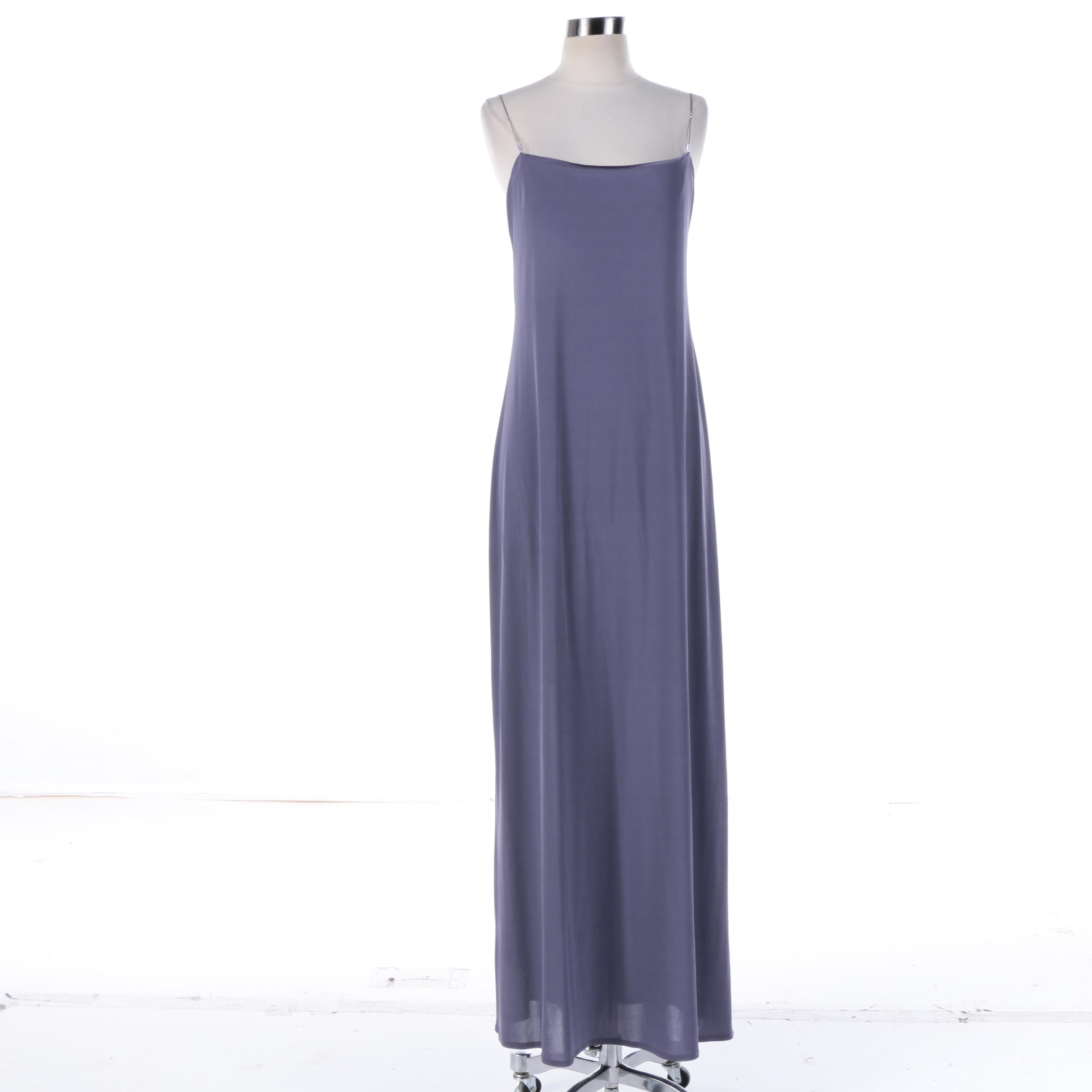 Laundry by Shelli Segal Periwinkle Sleeveless Gown with Faceted Cut Beads