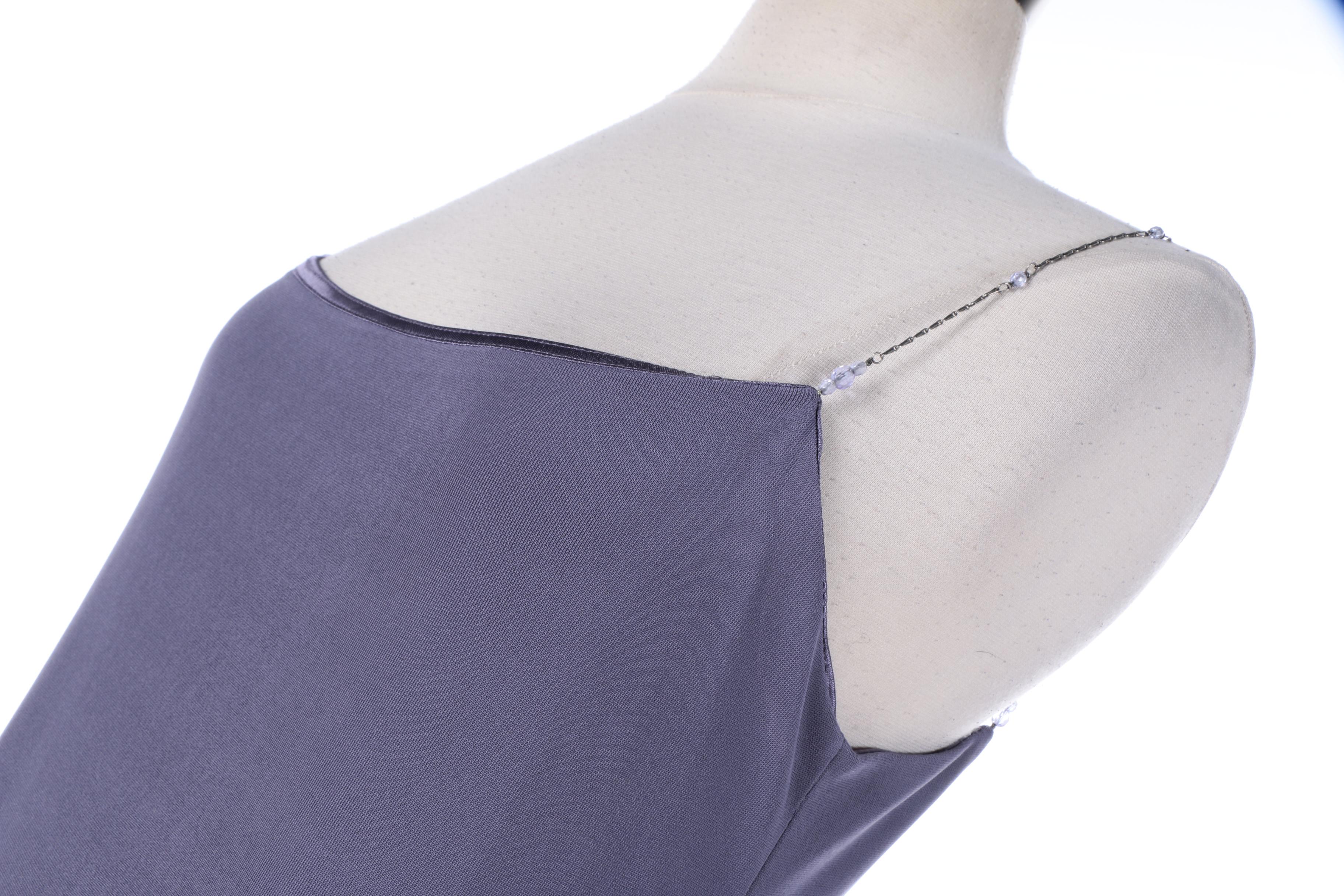 Laundry by Shelli Segal Periwinkle Sleeveless Gown with Faceted Cut Beads