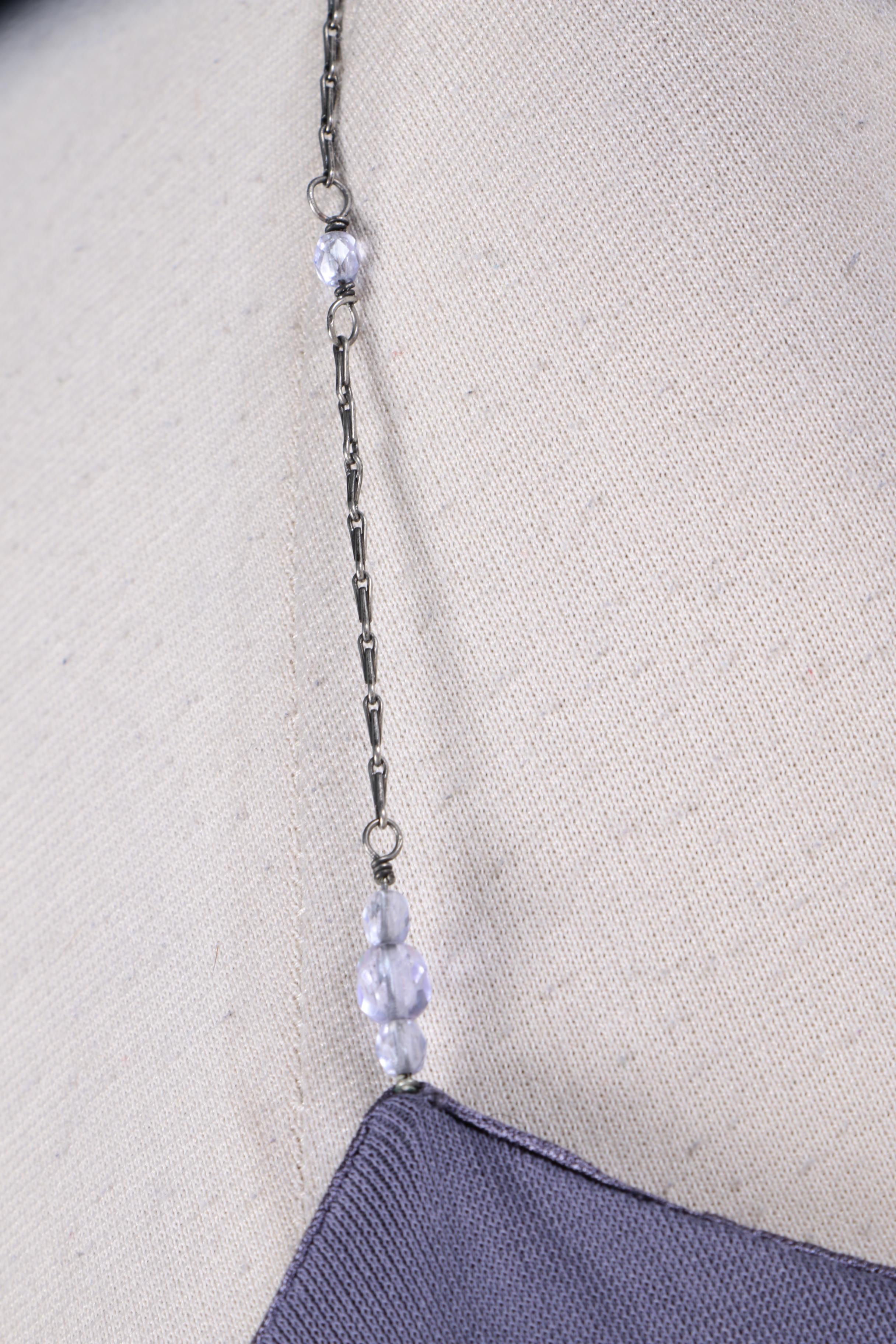 Laundry by Shelli Segal Periwinkle Sleeveless Gown with Faceted Cut Beads