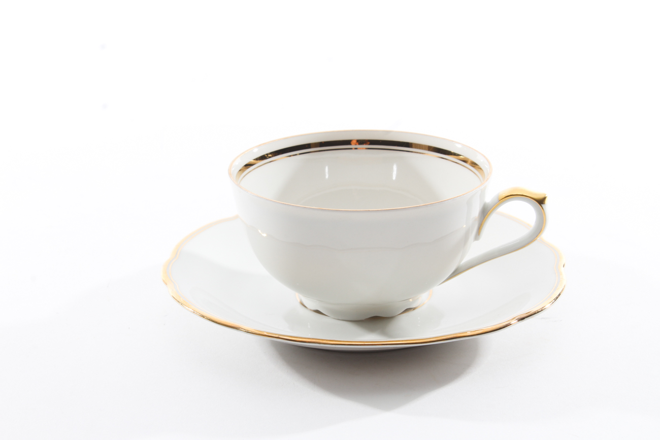 Vintage Mitterteich Bavaria Dinnerware Set with Glass Salad Plates