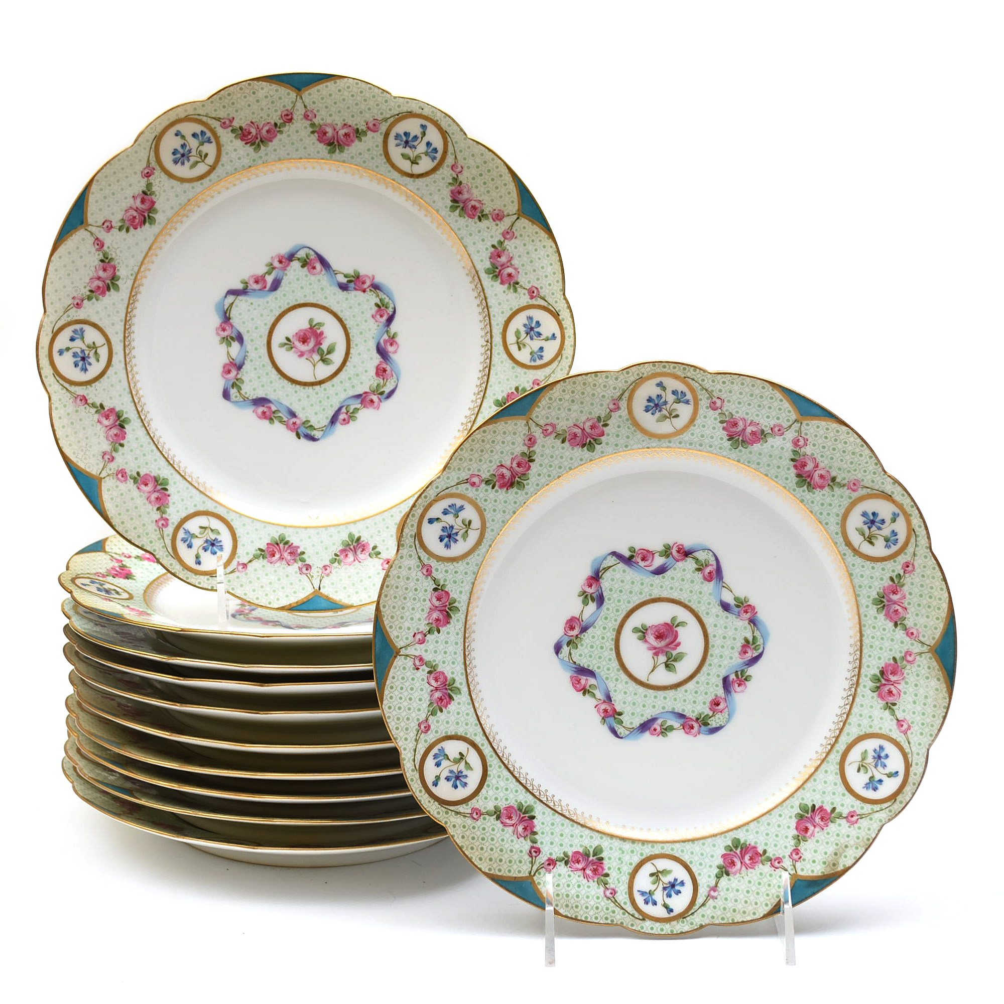 Set Of Eleven Limoges Plates