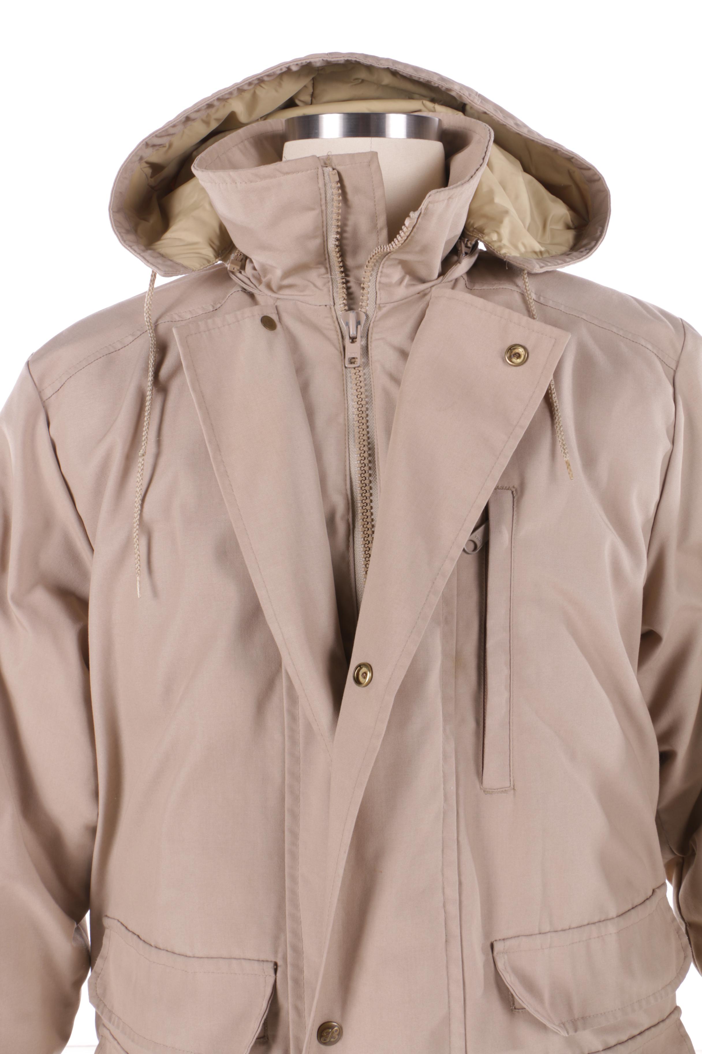 Men's Eddie Bauer Khaki Hooded Winter Coat