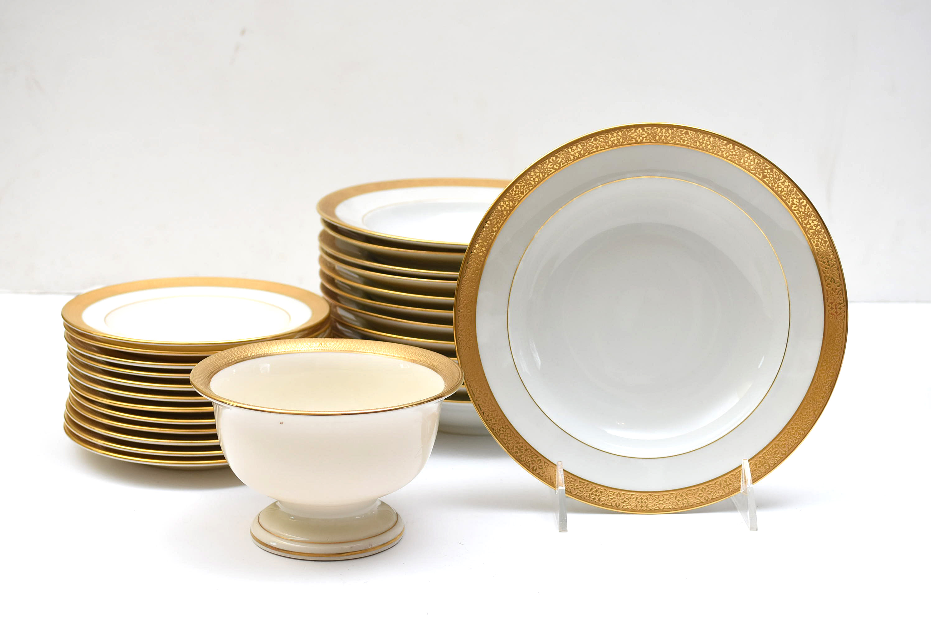 Gold and White China