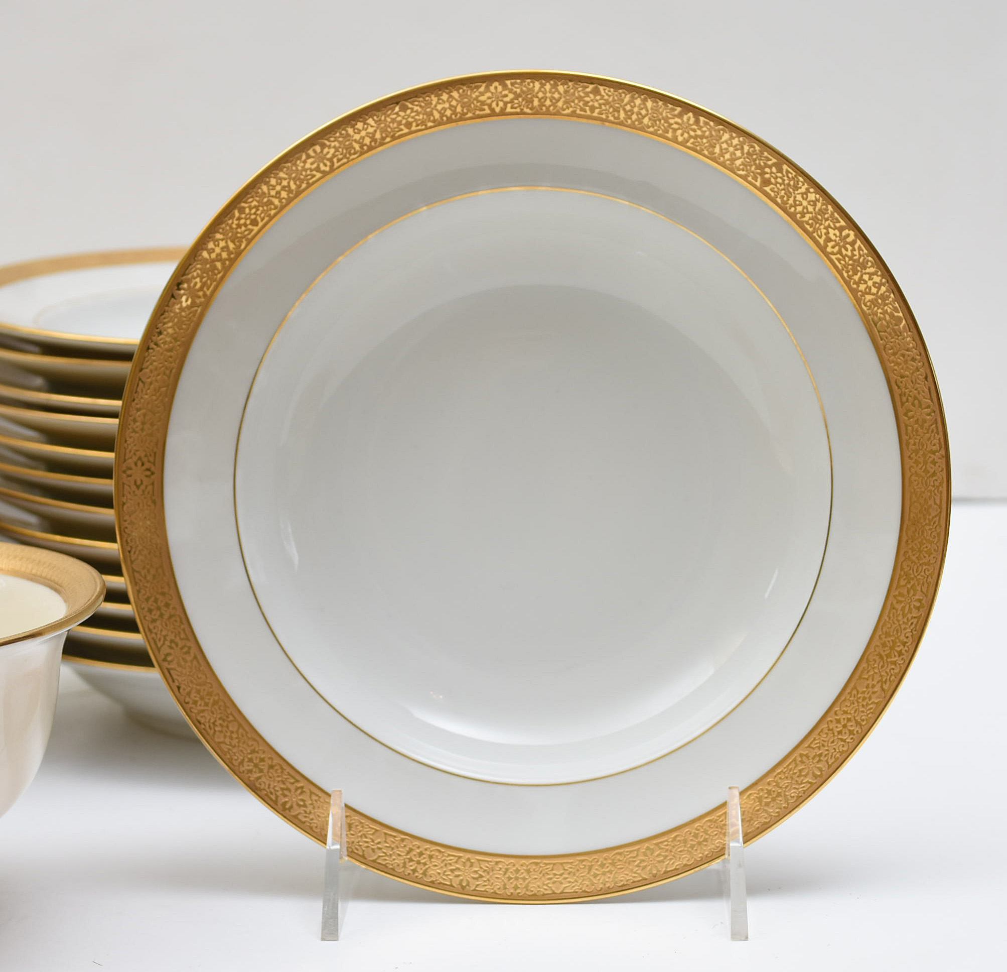 Gold and White China