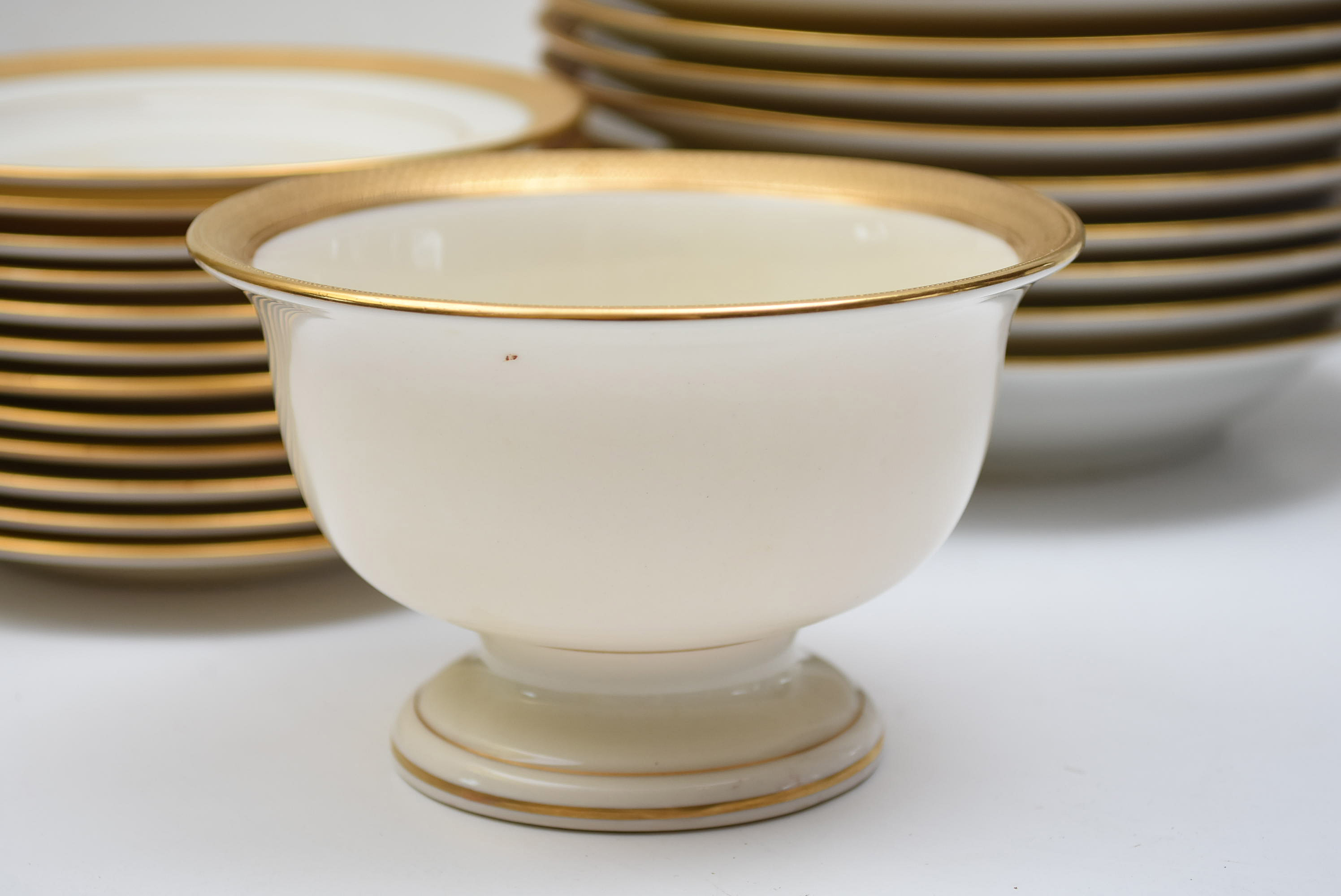 Gold and White China