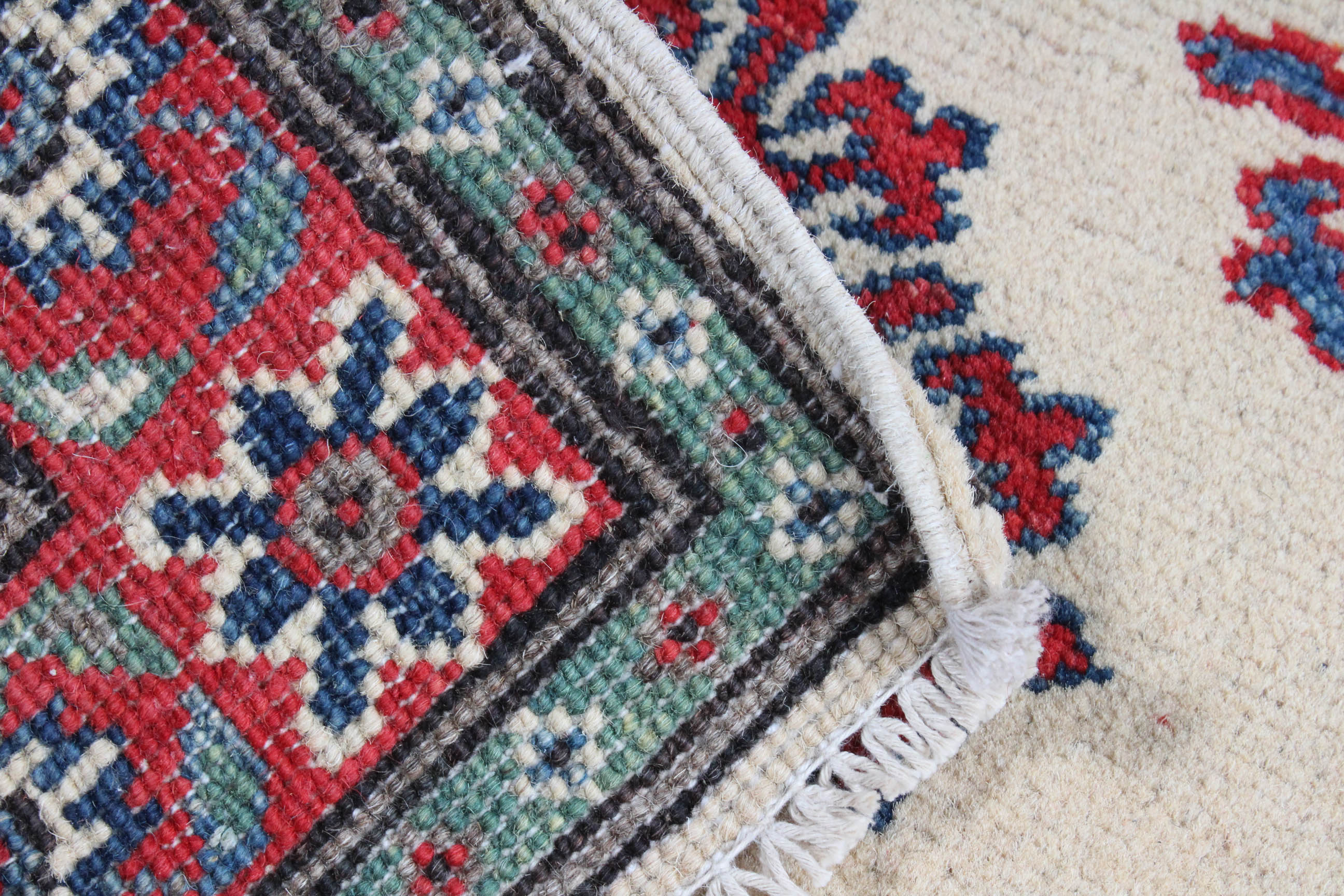 2' x 3' Fine Hand-Knotted Afghani Caucasian Kazak Rug