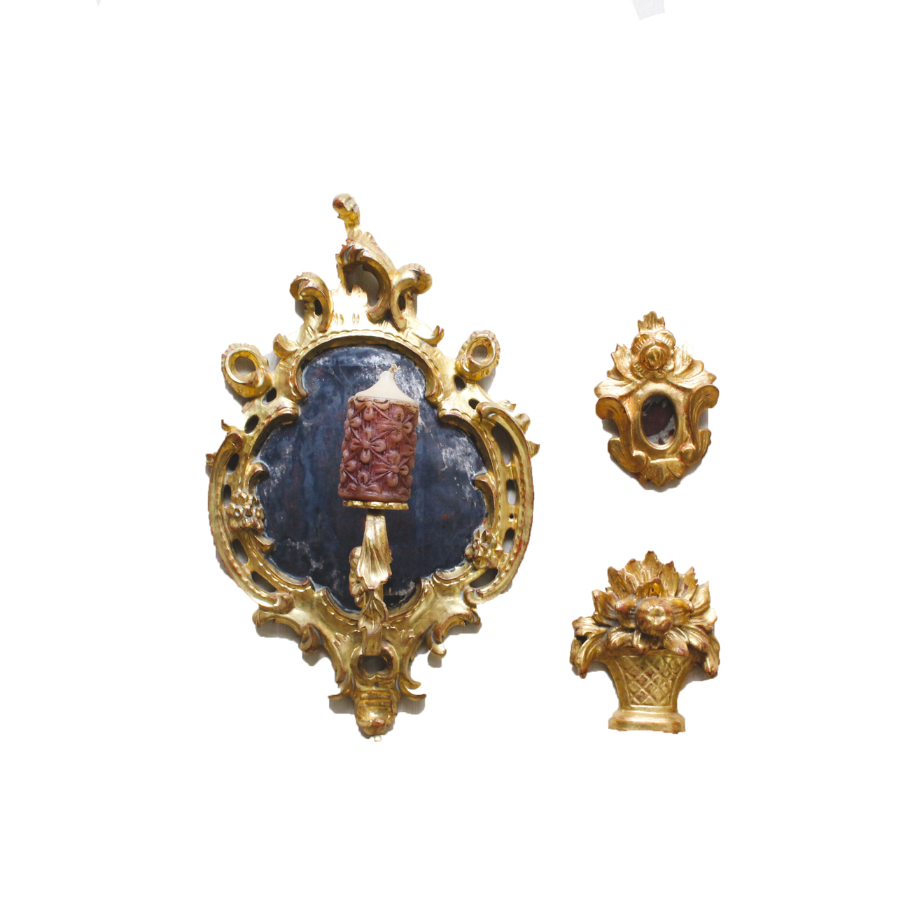 Set of Rococo Style Gold Tone Wall Decor