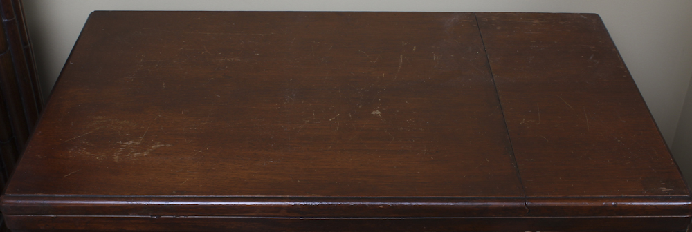 Art Deco Era Sewing Machine Table with a Pink Singer 401 A Machine