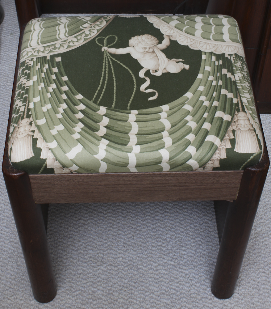 Art Deco Era Sewing Machine Table with a Pink Singer 401 A Machine