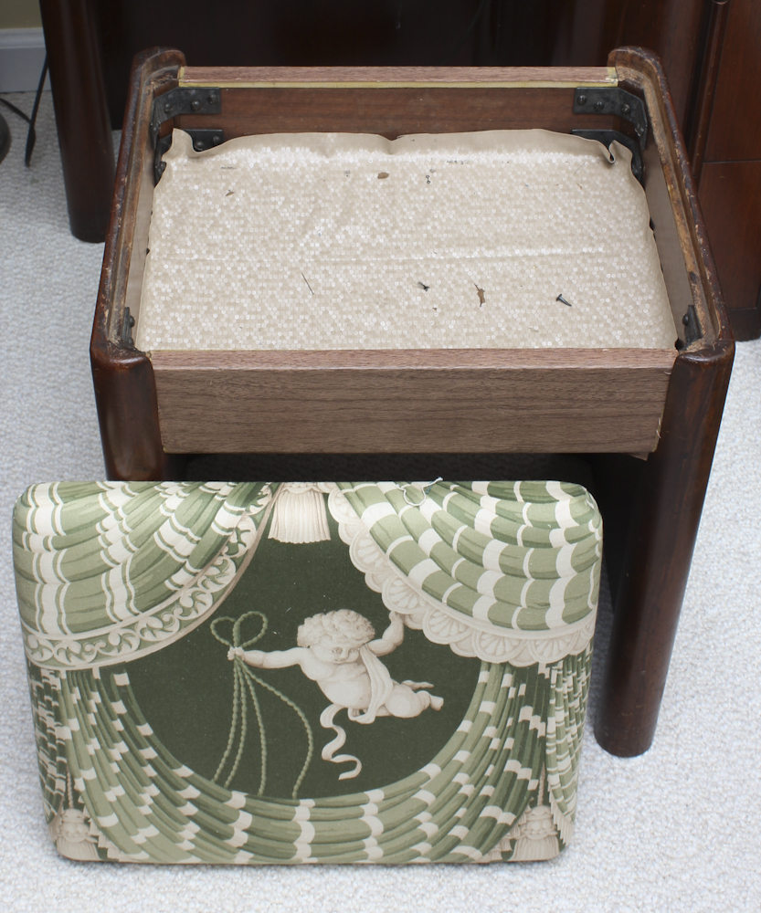 Art Deco Era Sewing Machine Table with a Pink Singer 401 A Machine