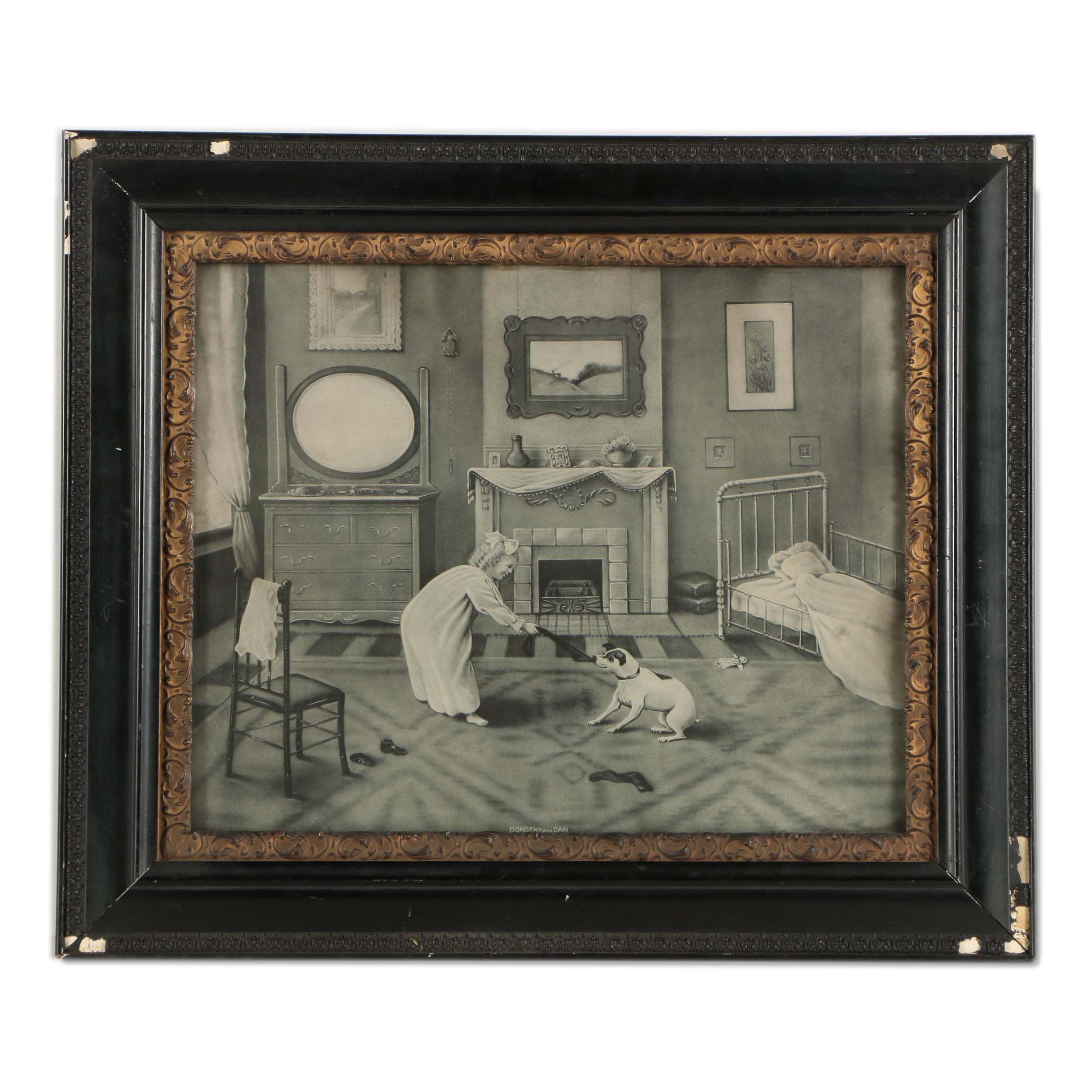 Frank W. Williams Halftone Print "Dorothy And Dan"