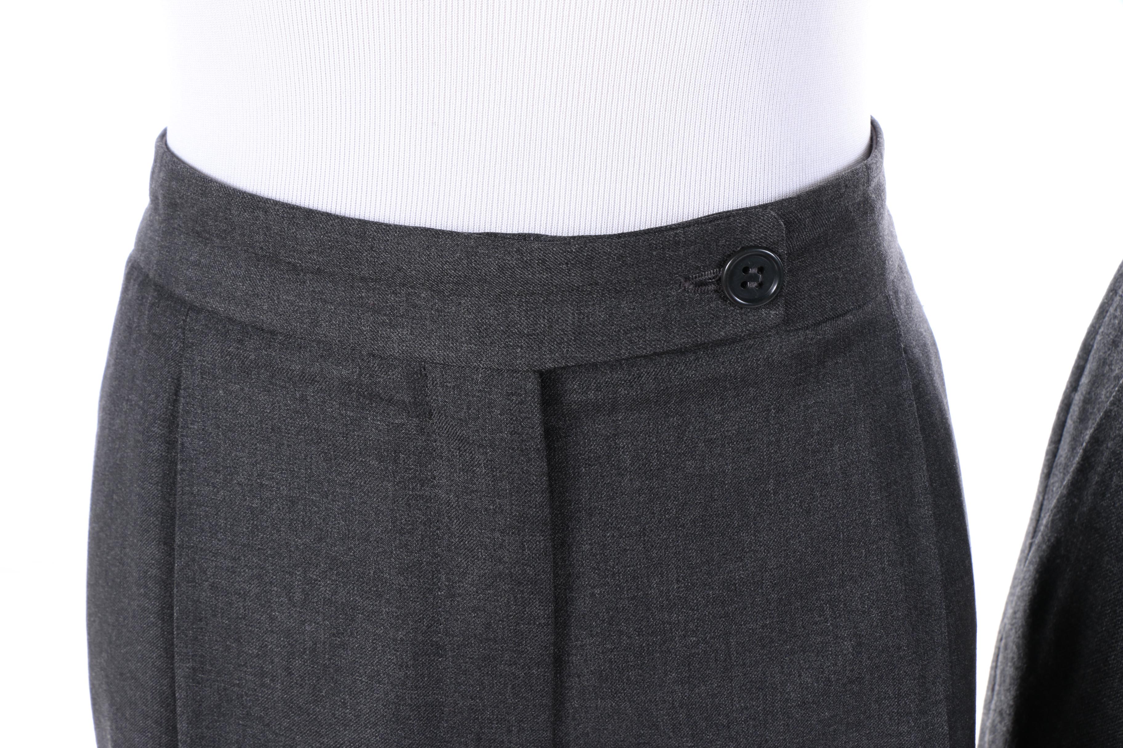 Women's Giorgio Armani Classico and Armani Collezioni Grey Wool Pants