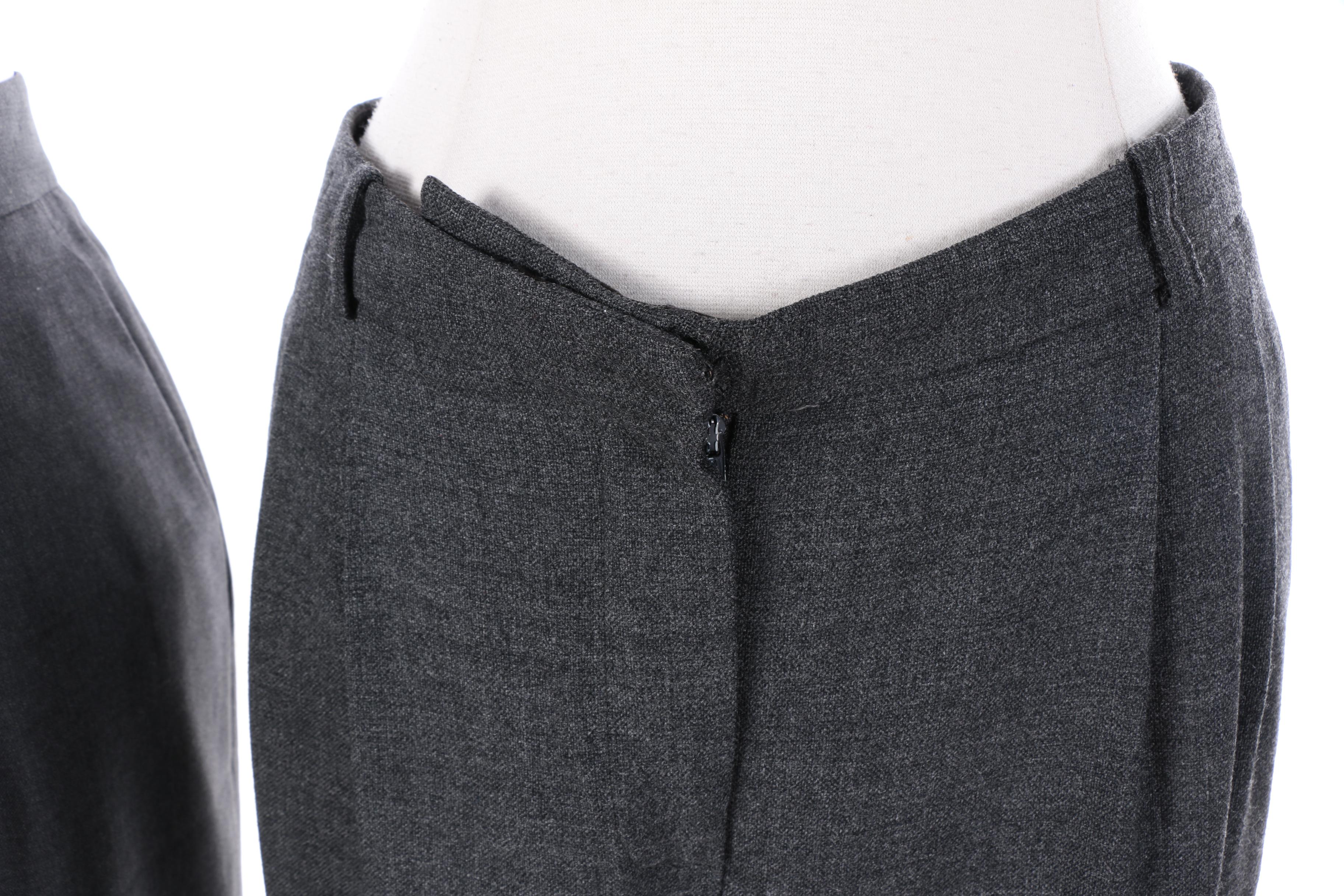 Women's Giorgio Armani Classico and Armani Collezioni Grey Wool Pants