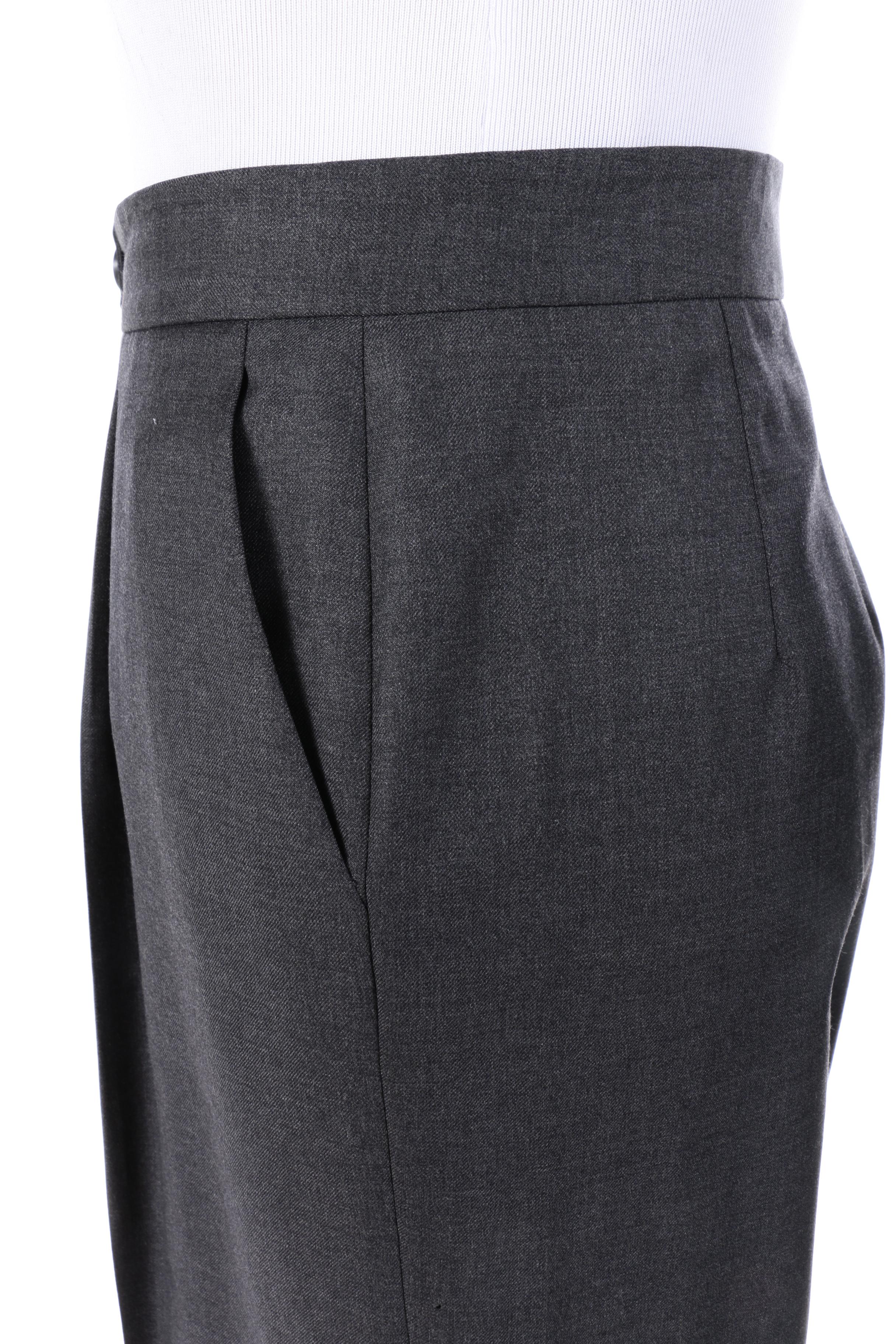 Women's Giorgio Armani Classico and Armani Collezioni Grey Wool Pants