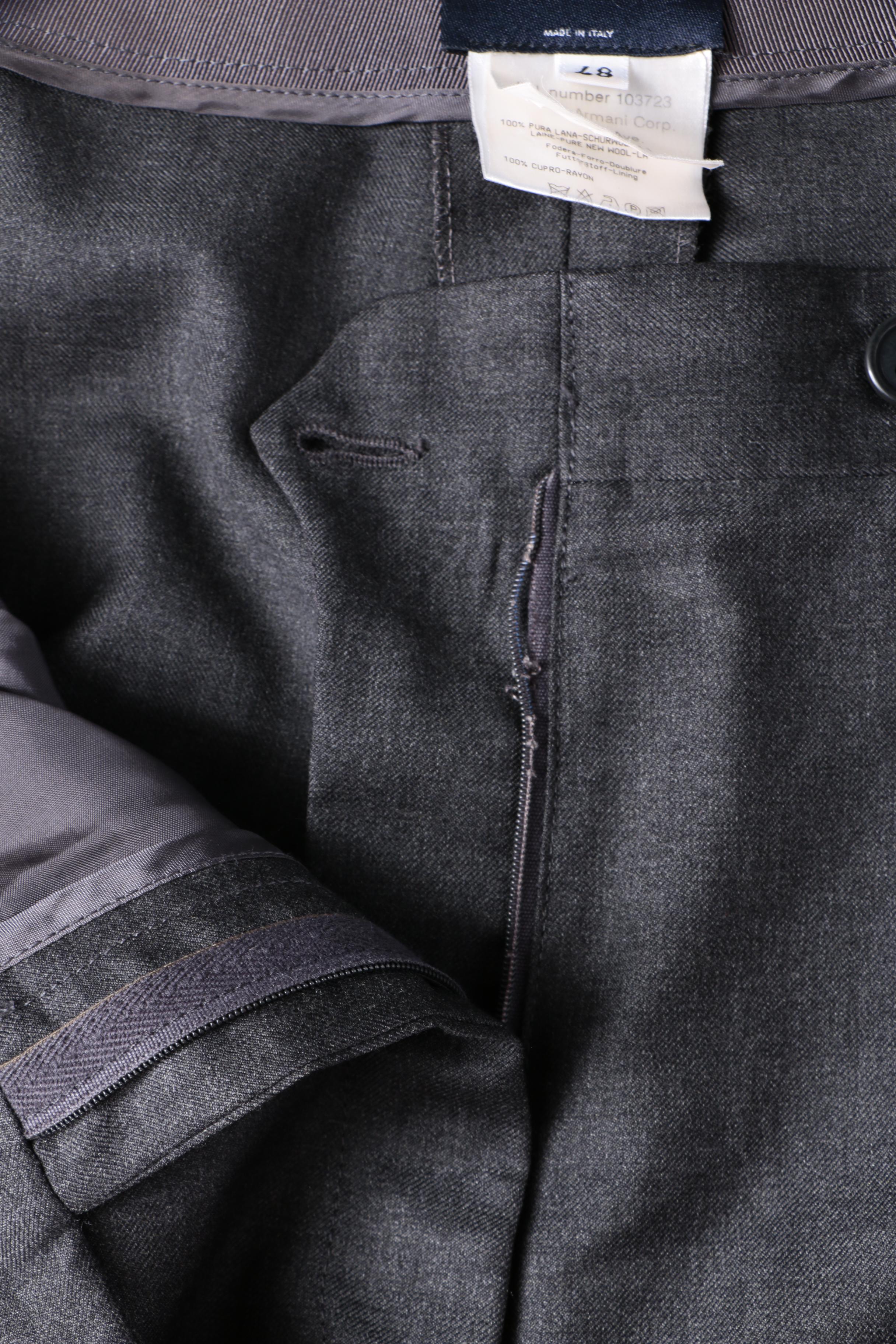 Women's Giorgio Armani Classico and Armani Collezioni Grey Wool Pants