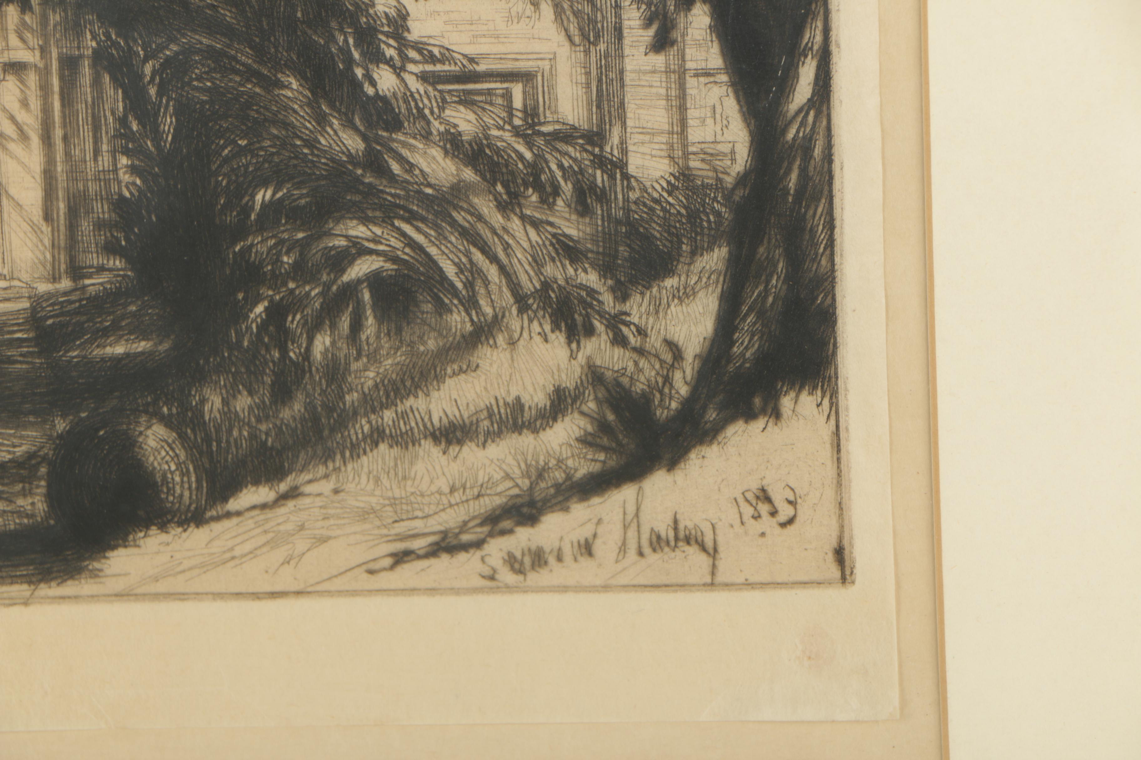 Early 20th Century Etching After Francis Seymour Haden "Mytton Hall"