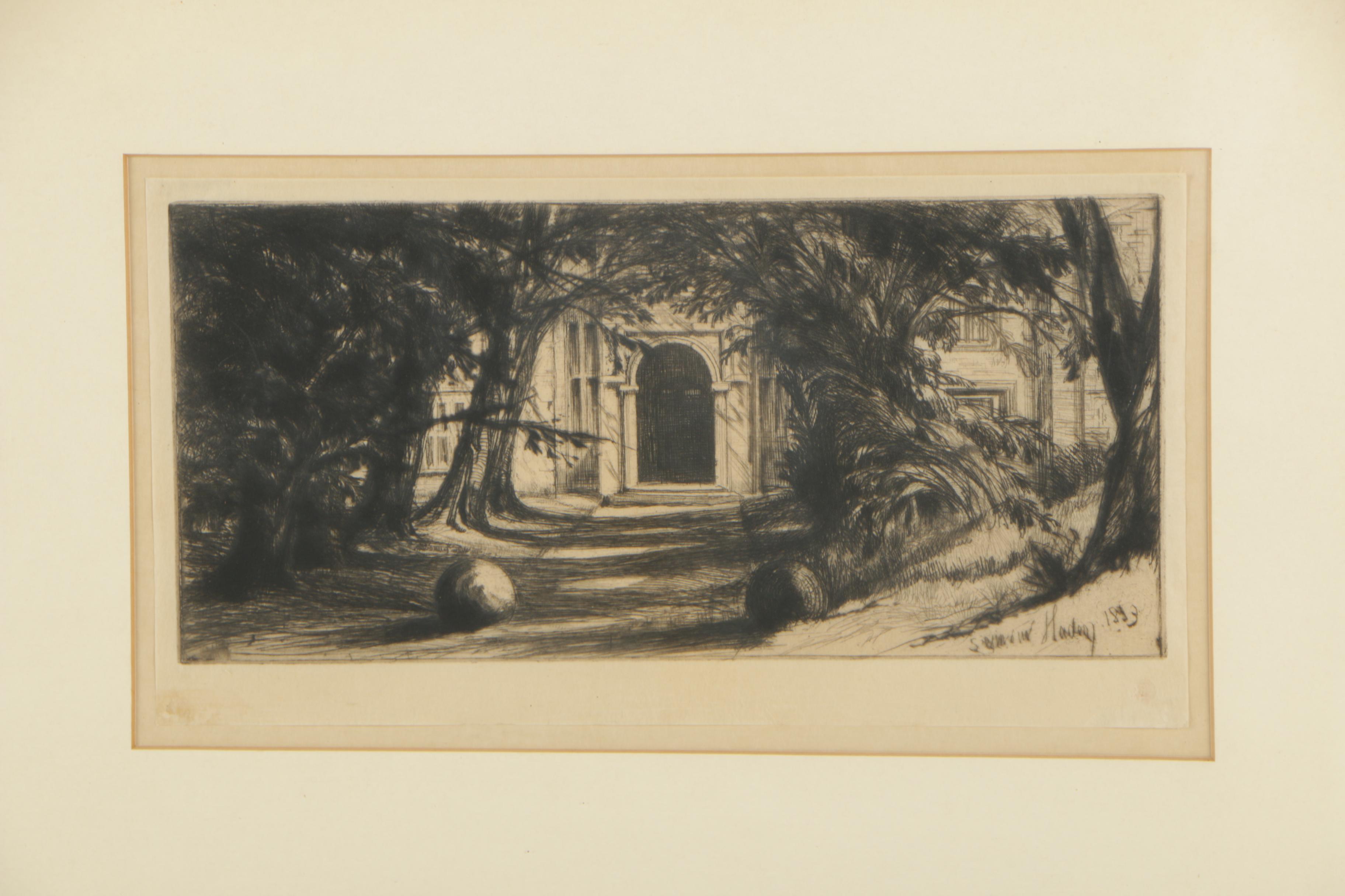 Early 20th Century Etching After Francis Seymour Haden "Mytton Hall"