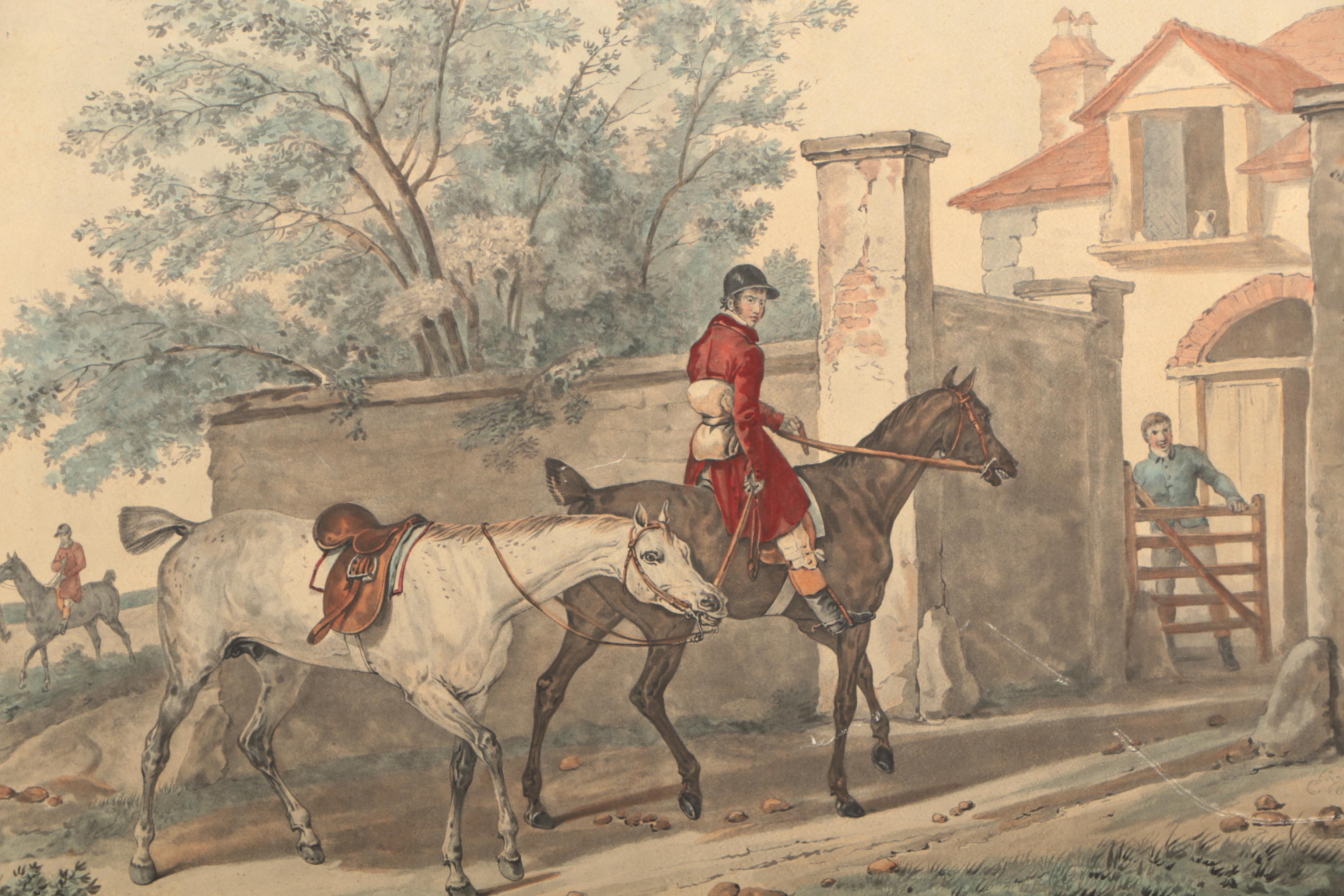Color Engravings After Carle Vernet Including "L'entrée à l'écurie"
