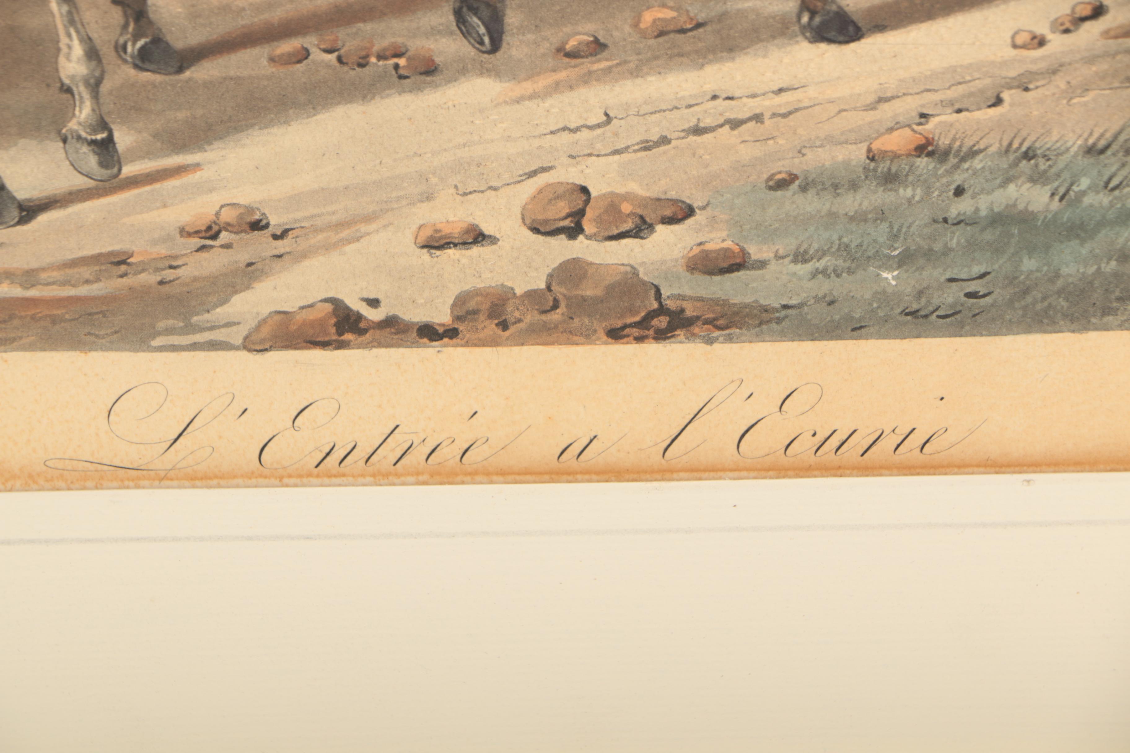 Color Engravings After Carle Vernet Including "L'entrée à l'écurie"