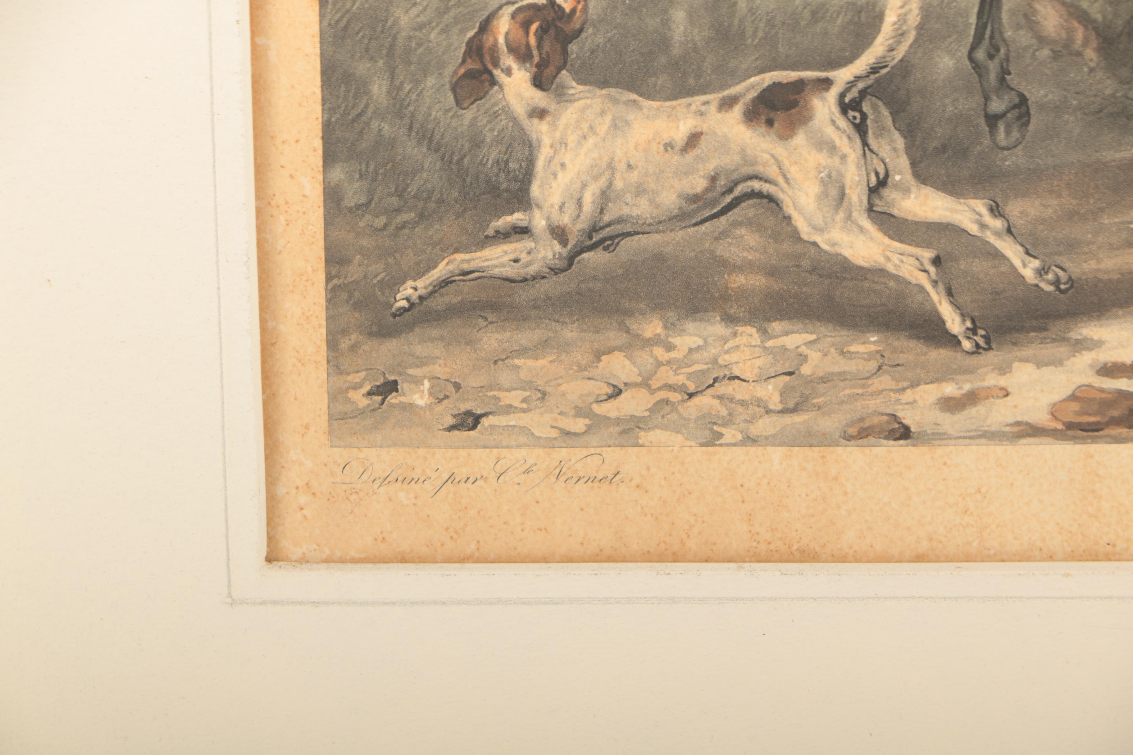 Color Engravings After Carle Vernet Including "L'entrée à l'écurie"