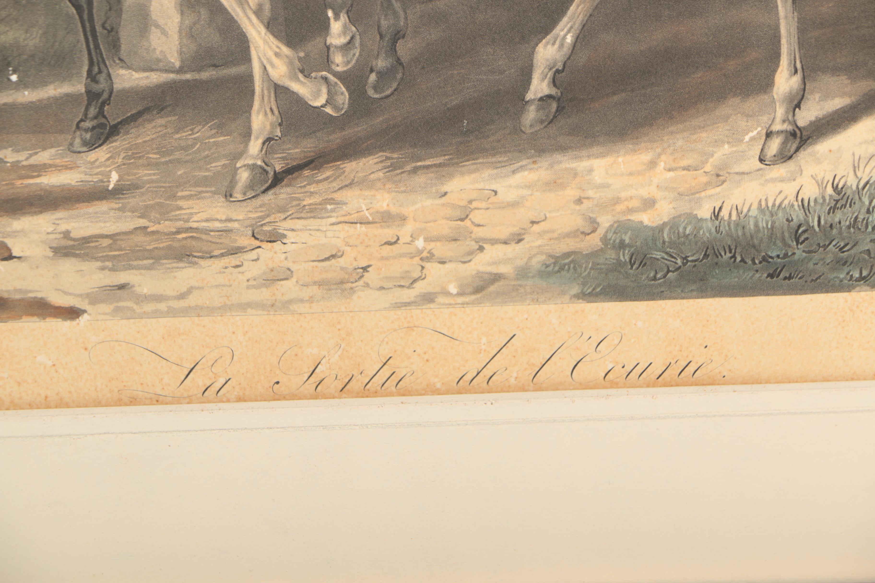 Color Engravings After Carle Vernet Including "L'entrée à l'écurie"