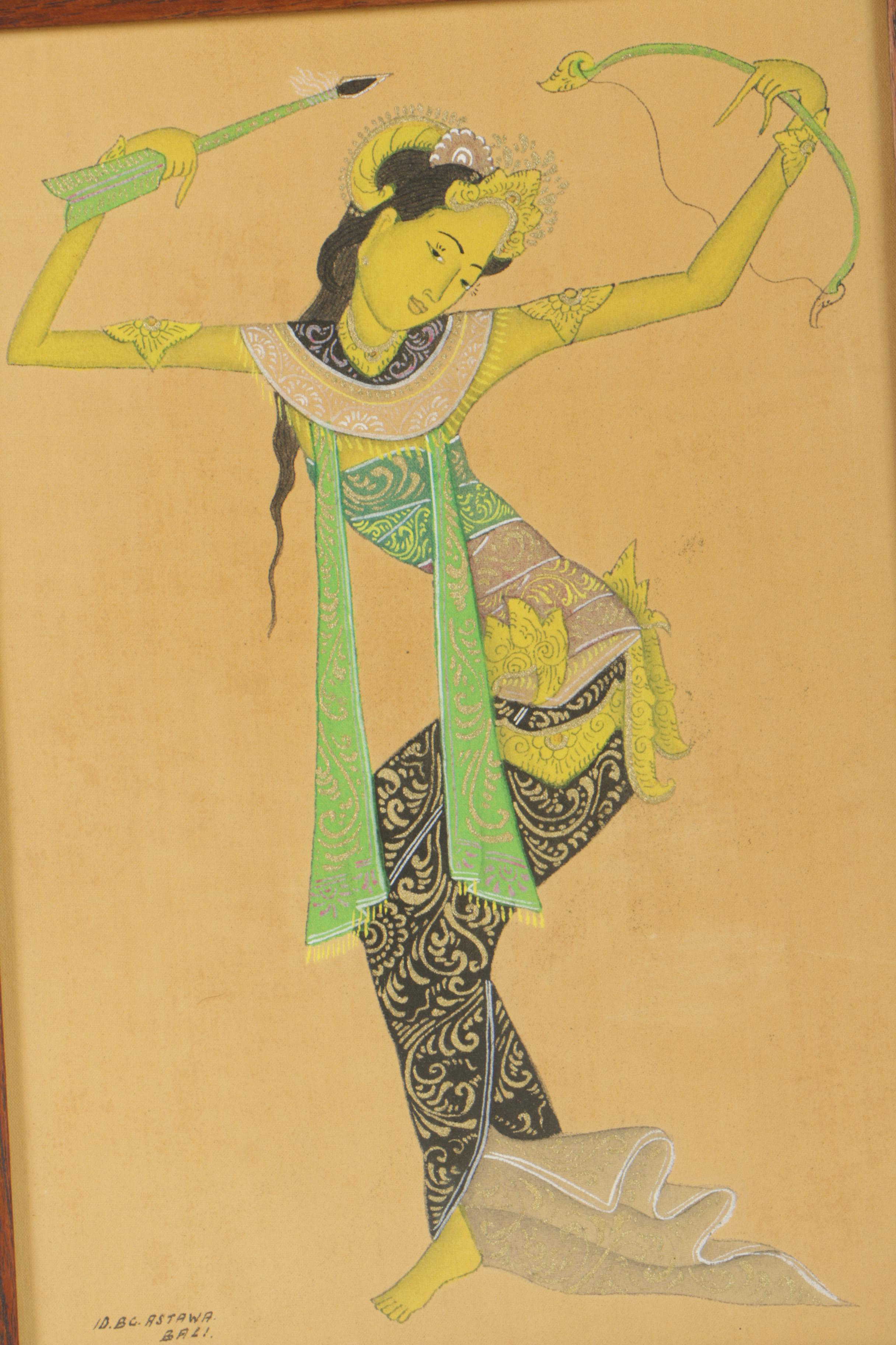 Balinese Gouache and Ink Paintings