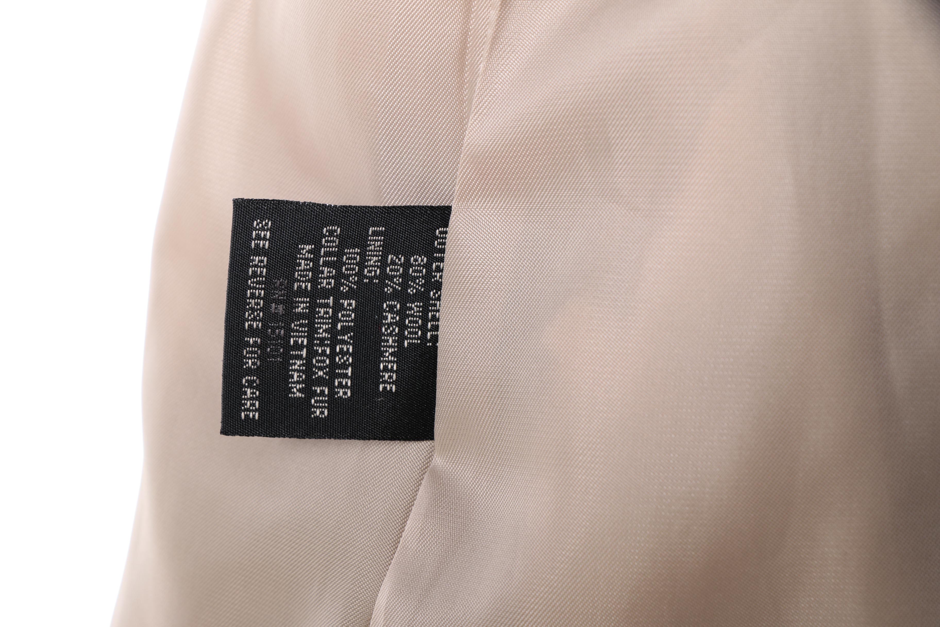 Women's Omón Wool and Cashmere Blend Belted Wrap Coat with Fox Fur Collar