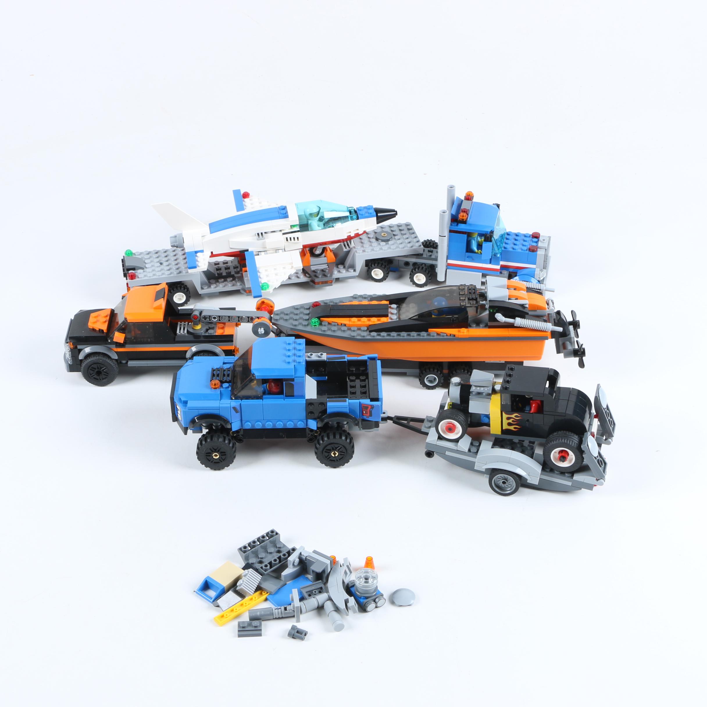 Assorted Lego Towing Vehicles, including Ford, Pickup and Semi