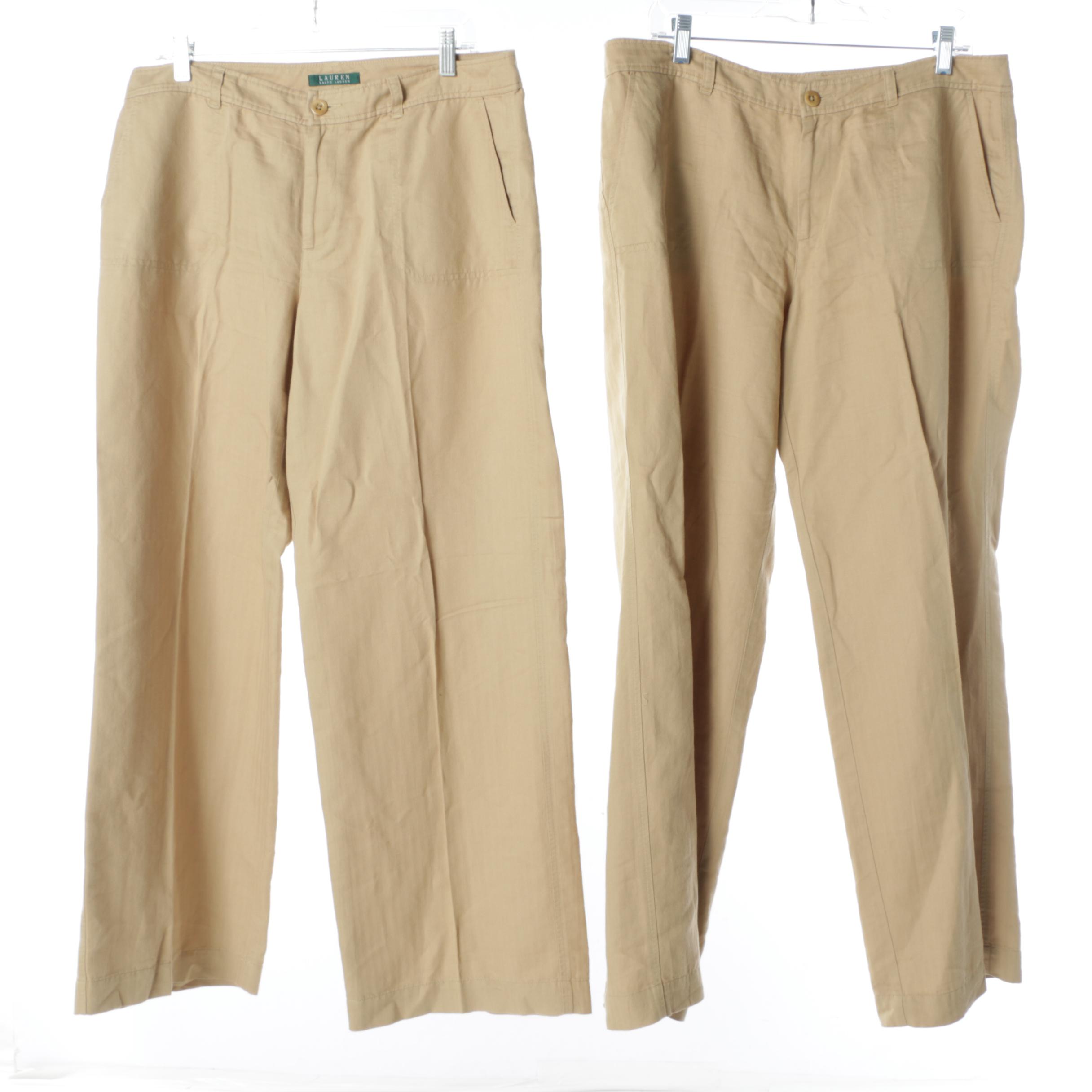 Women's Banana Republic and Lauren by Ralph Lauren Khaki Pants
