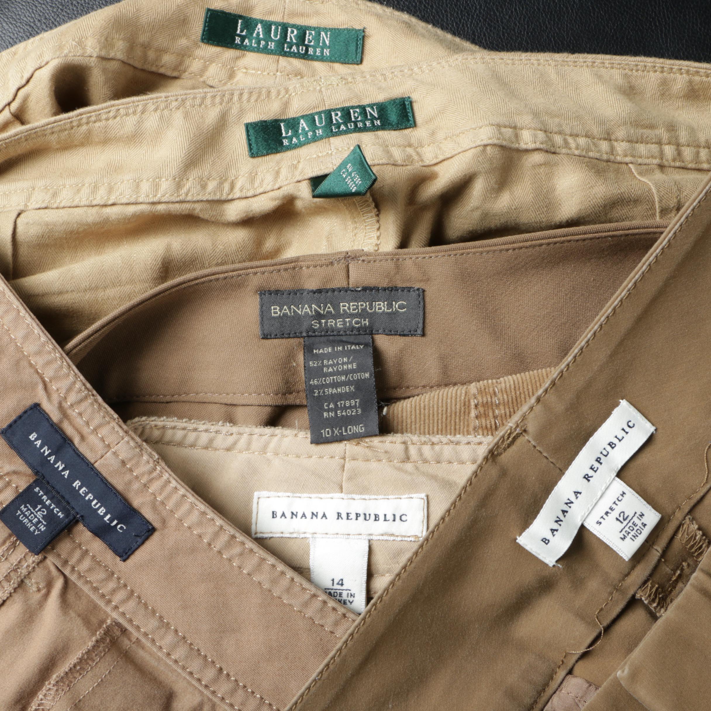 Women's Banana Republic and Lauren by Ralph Lauren Khaki Pants