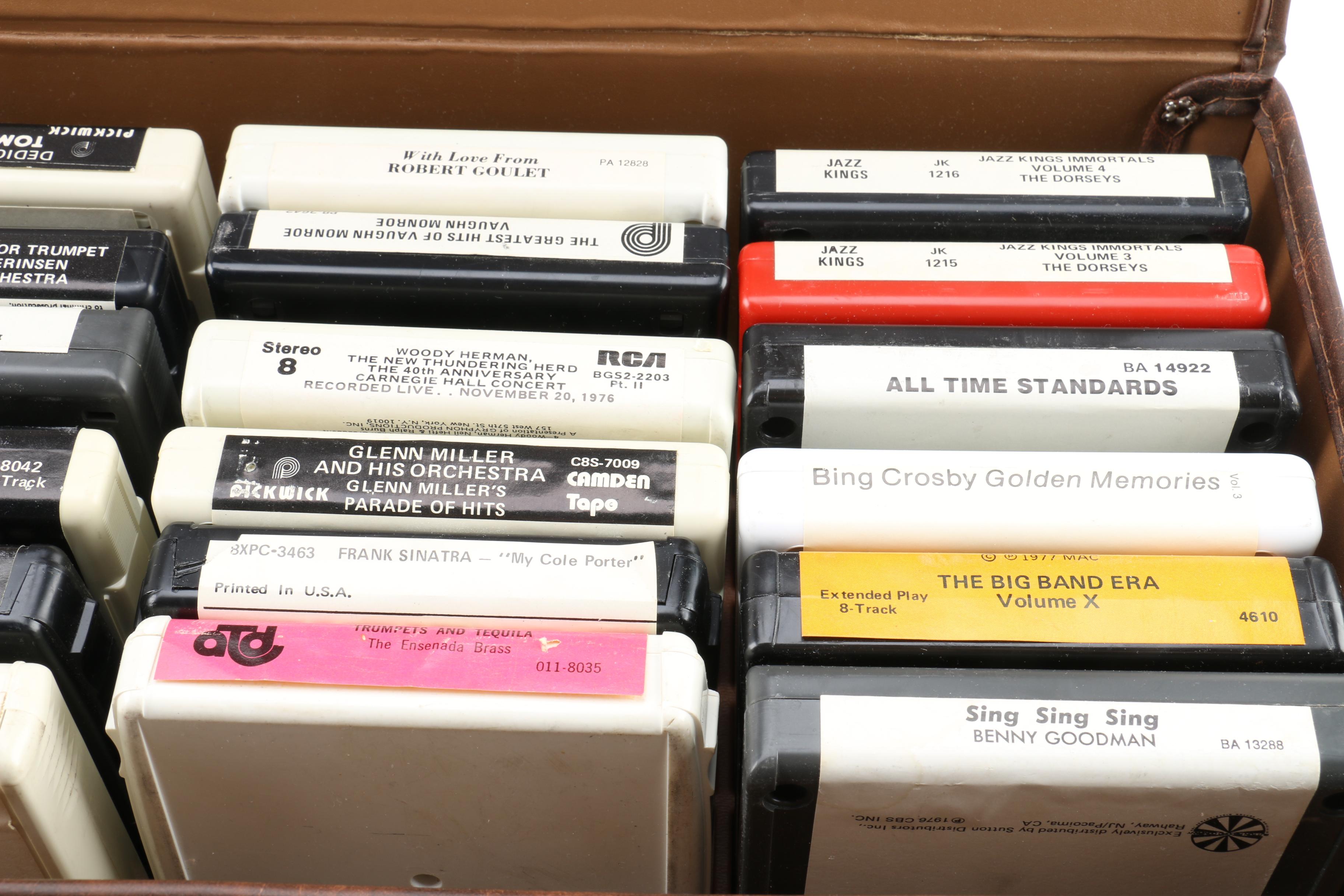 Leather Carrying Case of Vintage Cassettes