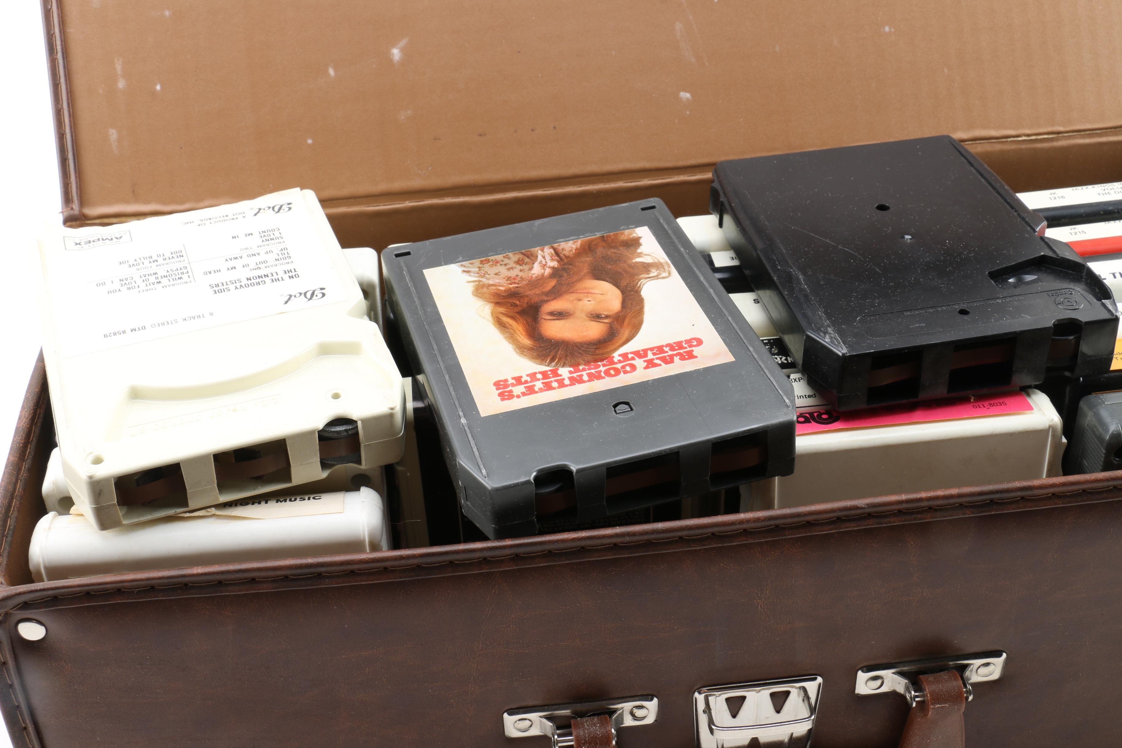 Leather Carrying Case of Vintage Cassettes