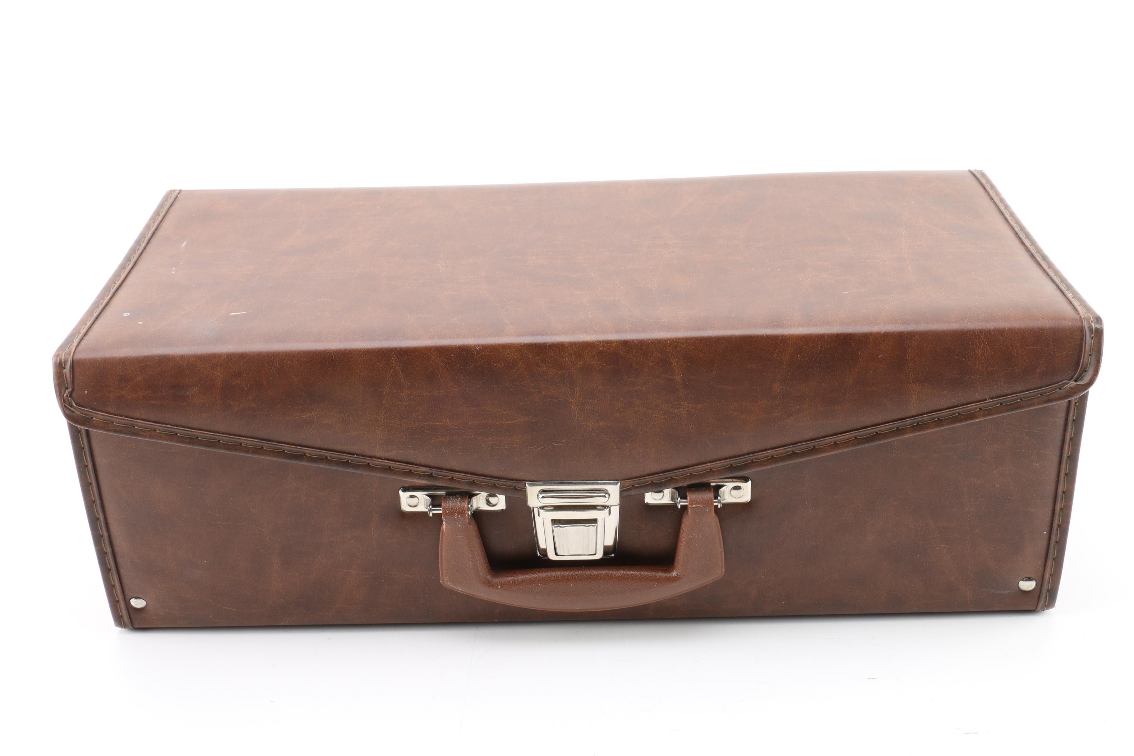 Leather Carrying Case of Vintage Cassettes