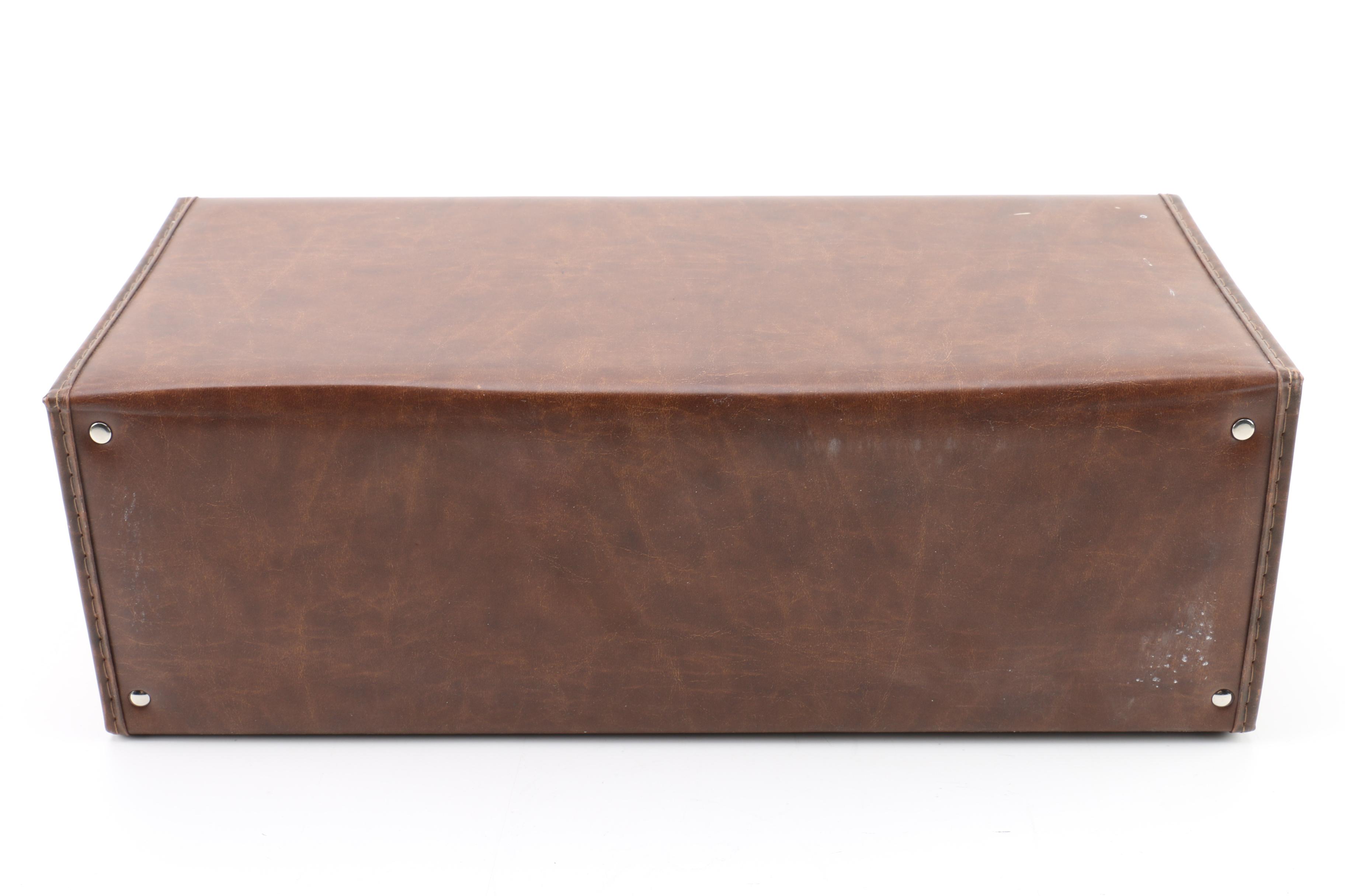 Leather Carrying Case of Vintage Cassettes