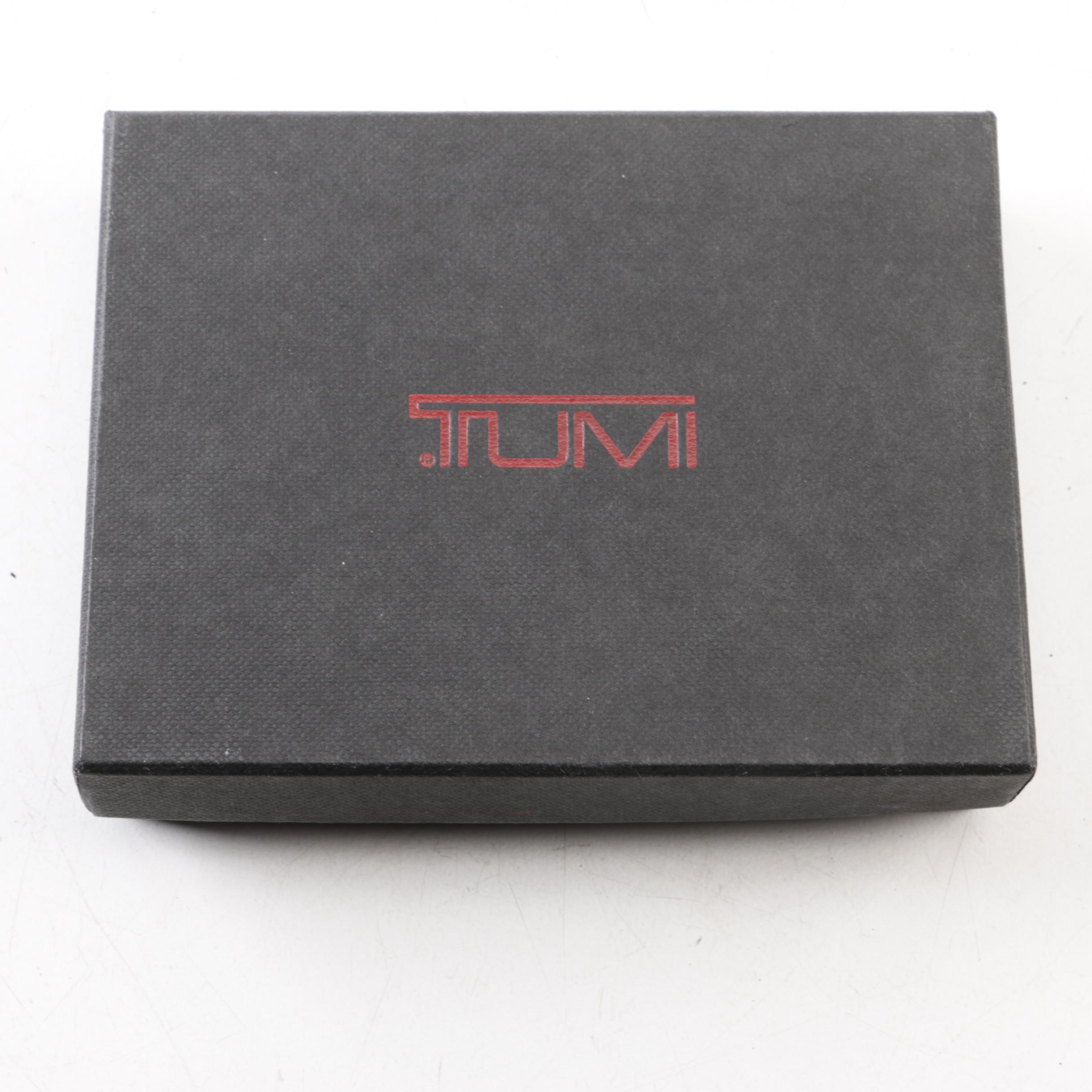 Tumi Black Leather Card Slip Wallet
