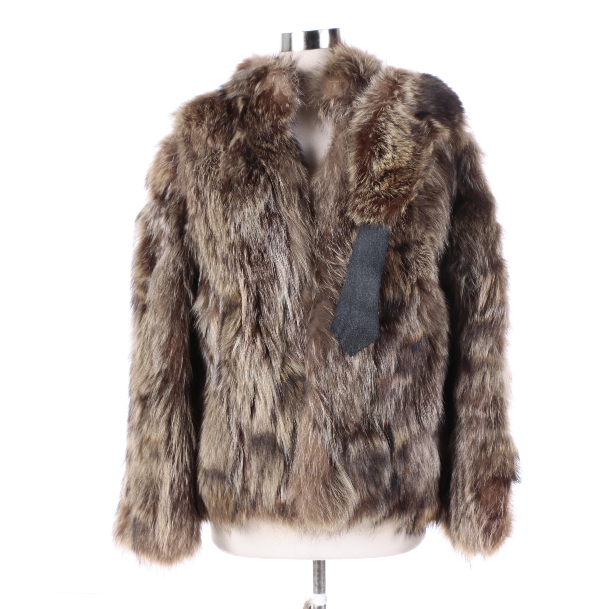 Women's Tanuki Fur Coat and Jacques La Ramie Tanuki Fur Headband