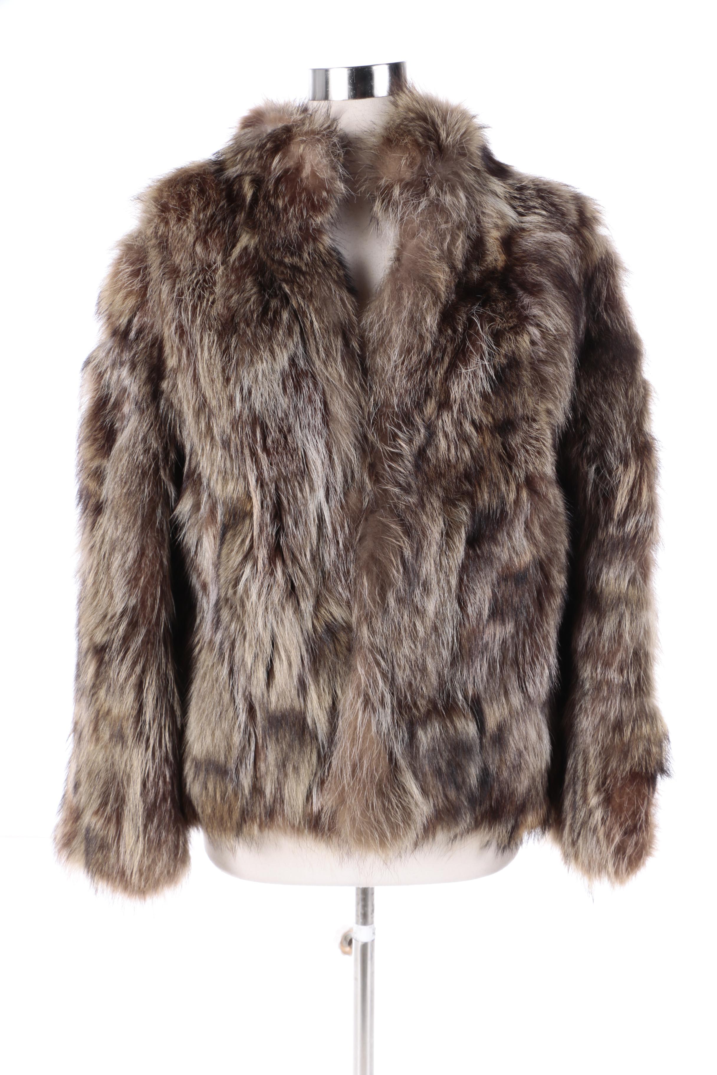 Women's Tanuki Fur Coat and Jacques La Ramie Tanuki Fur Headband